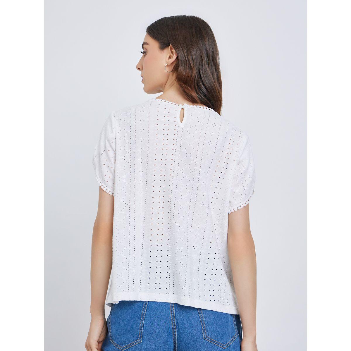 Styli Women White Eyelet Top-women-clothing-shirtsandblouses-blouses-image-4