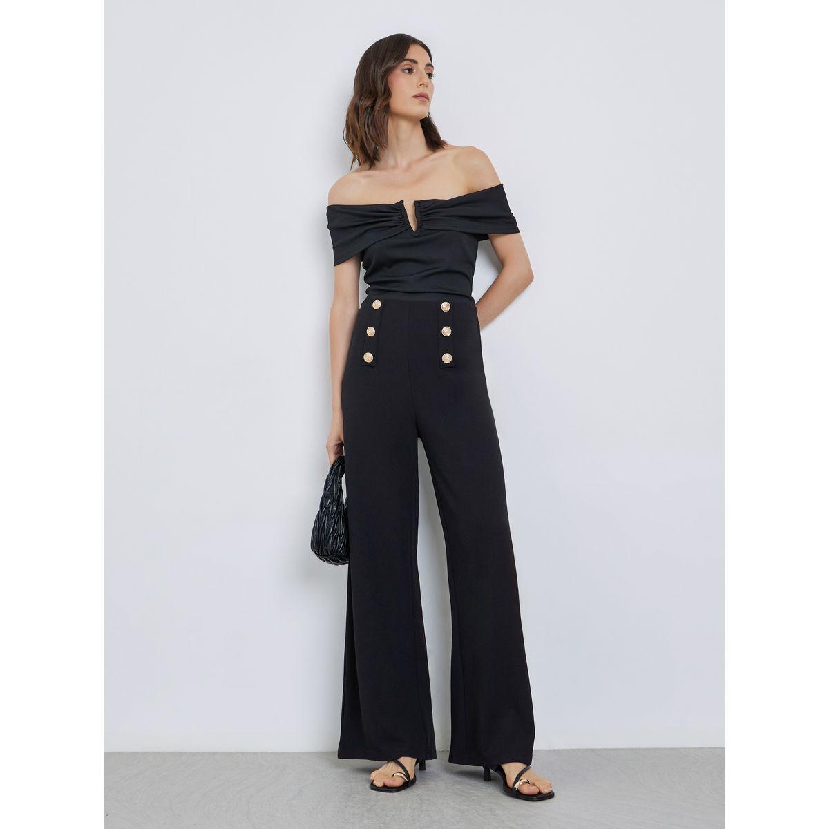 بنطال بخصر عالي مع أزرار-women-clothing-bottoms-trousers-image-1