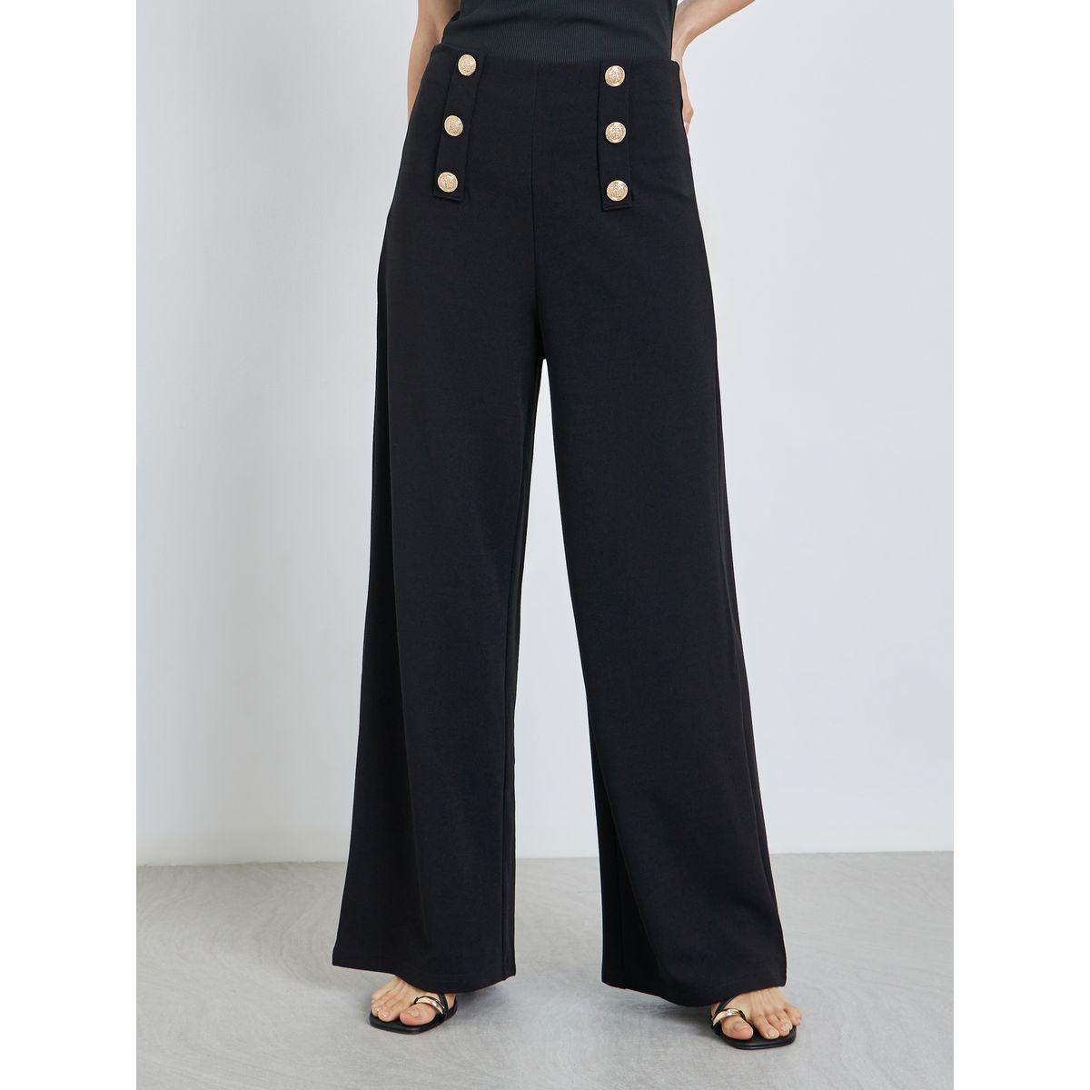 بنطال بخصر عالي مع أزرار-women-clothing-bottoms-trousers-image-2