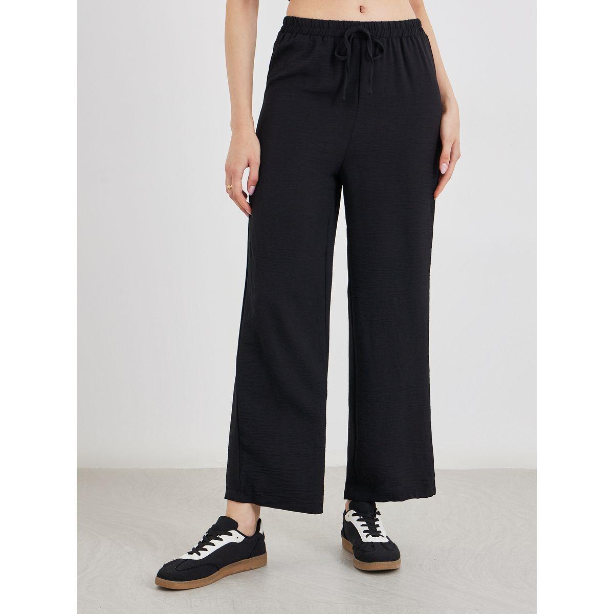 Styli Pack of 3 - Solid Longline Shirt, Bandeau Top and Pants Co-Ords-women-clothing-coordsets-image-4