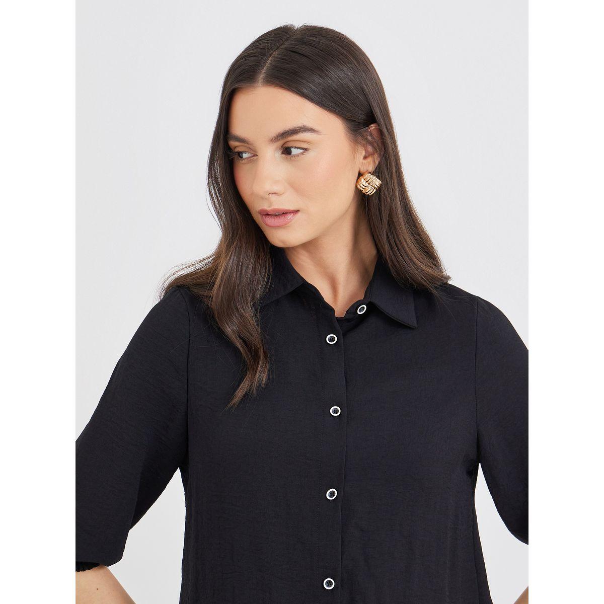 Styli Pack of 3 - Solid Longline Shirt, Bandeau Top and Pants Co-Ords-women-clothing-coordsets-image-6