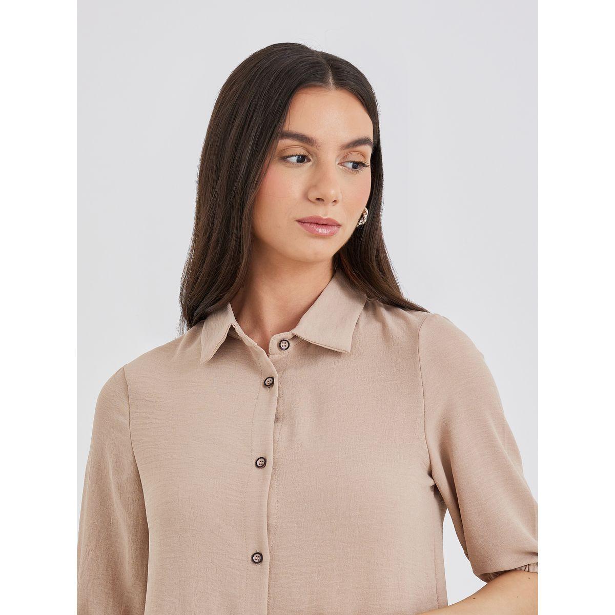 Styli Pack of 3 - Solid Longline Shirt, Bandeau Top and Pants Co-Ords-women-clothing-coordsets-image-4