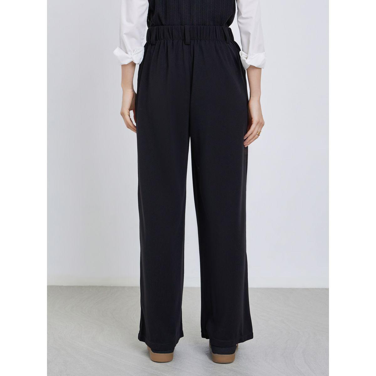 Styli Women Black High Rise Trousers-women-clothing-bottoms-trousers-image-4
