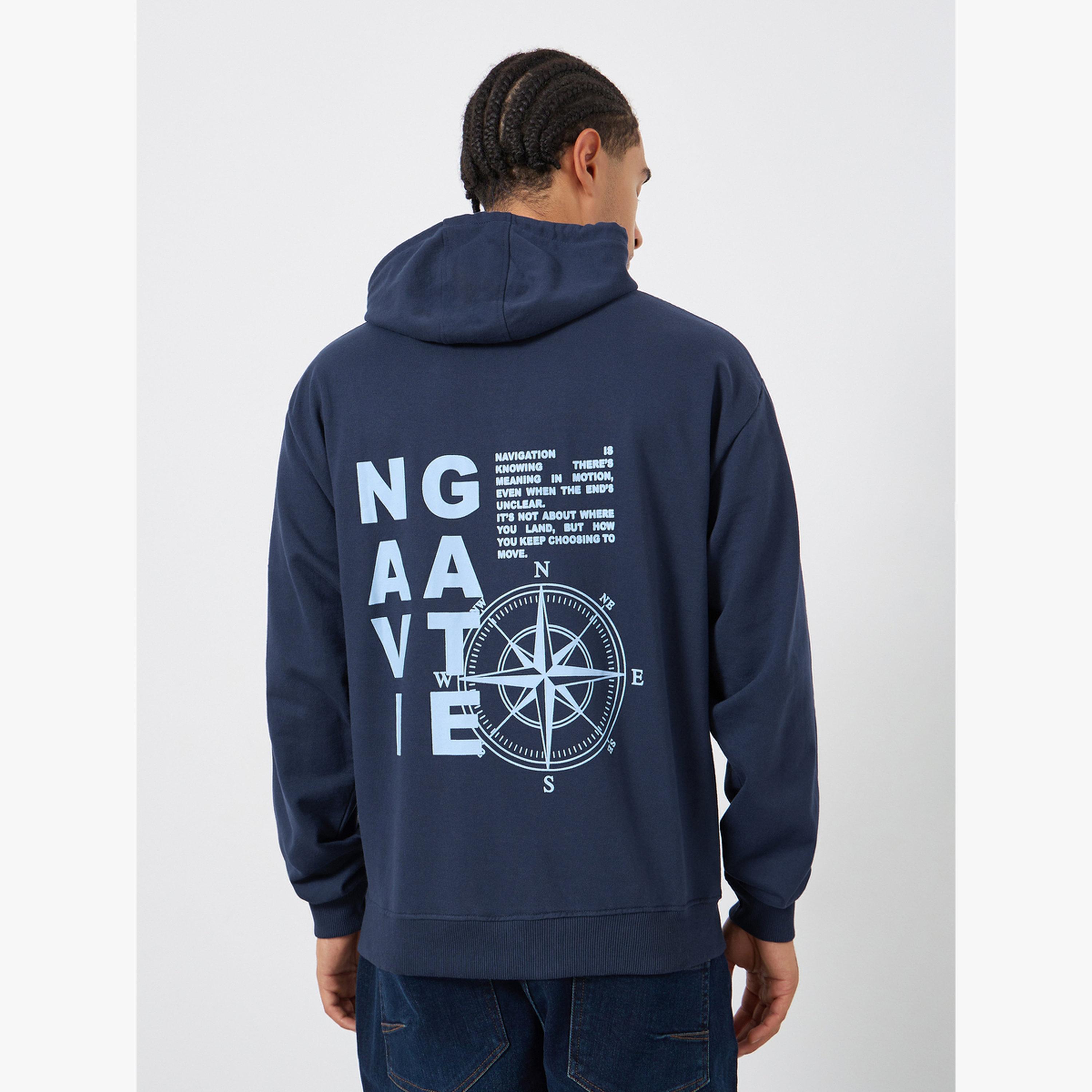 Styli Navy Blue Graphic Print Relaxed Fit Hoodie-men-clothing-hoodiesandsweatshirts-image-5