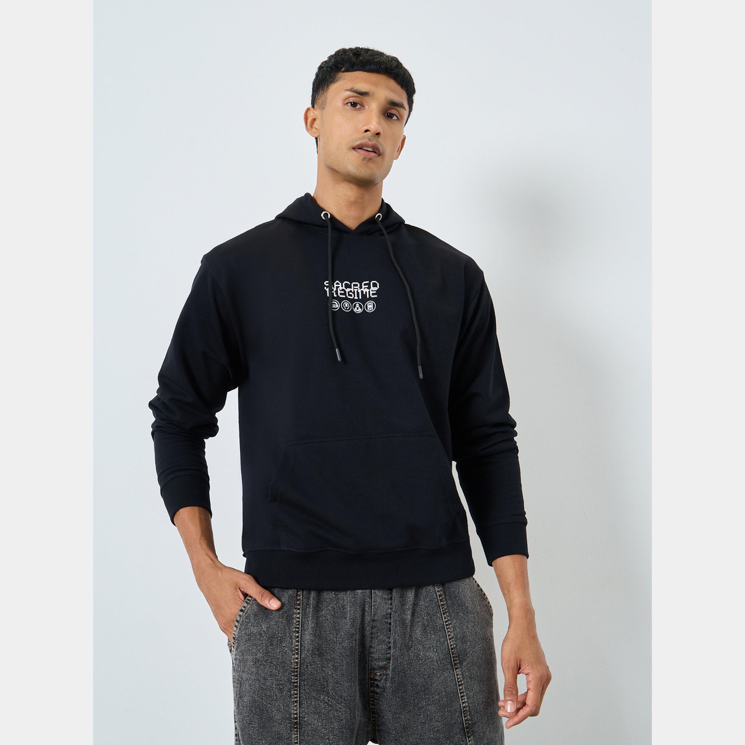 ستايلي - هودي رجالي بأكمام طويلة وياقة وغطاء رأس طباعة Eco Earth-men-winterwear-hoodiesandsweatshirts-image-1