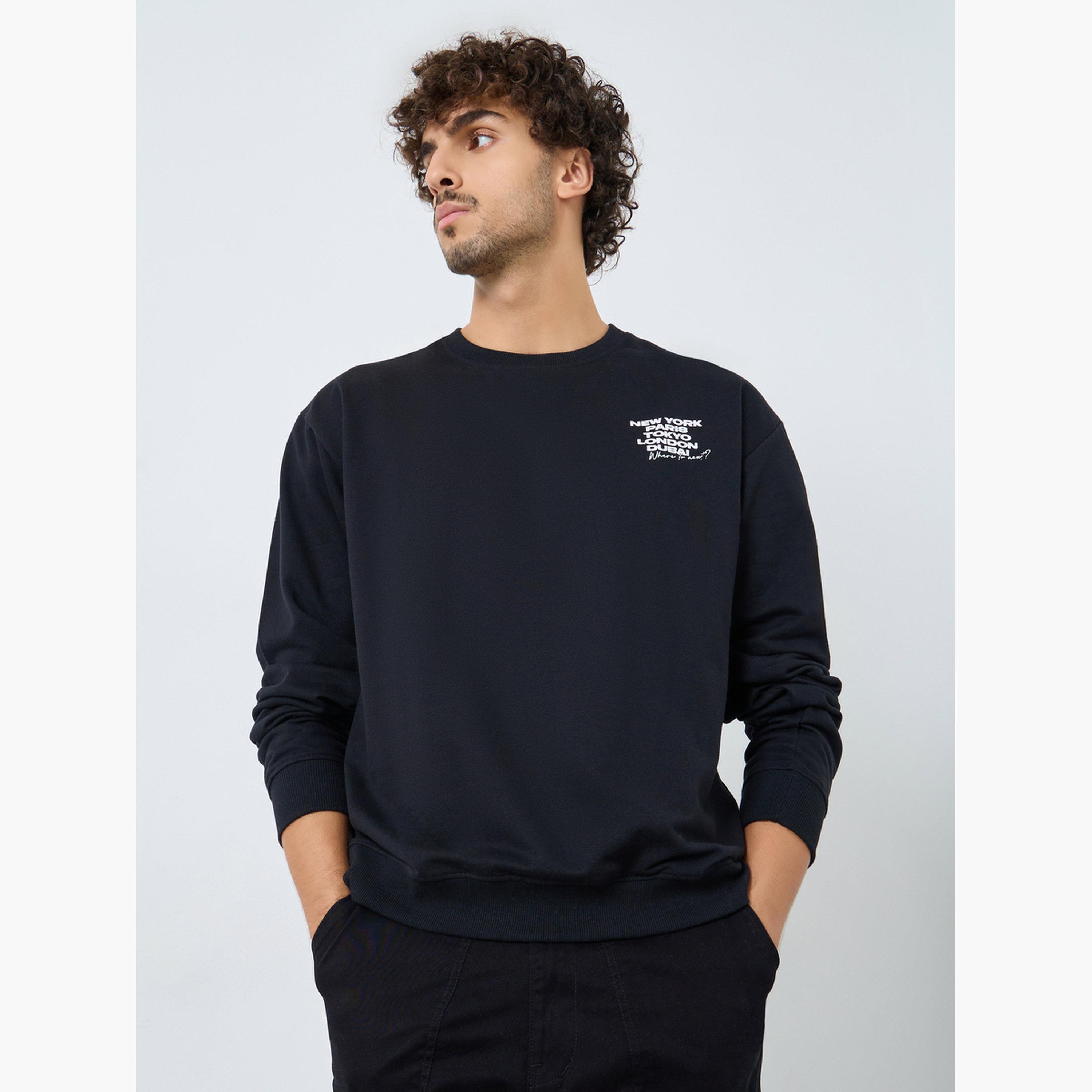 ستايلي - سويت شيرت أسود مريح مطبوع عالي الدقة للرجال -men-winterwear-hoodiesandsweatshirts-image-1