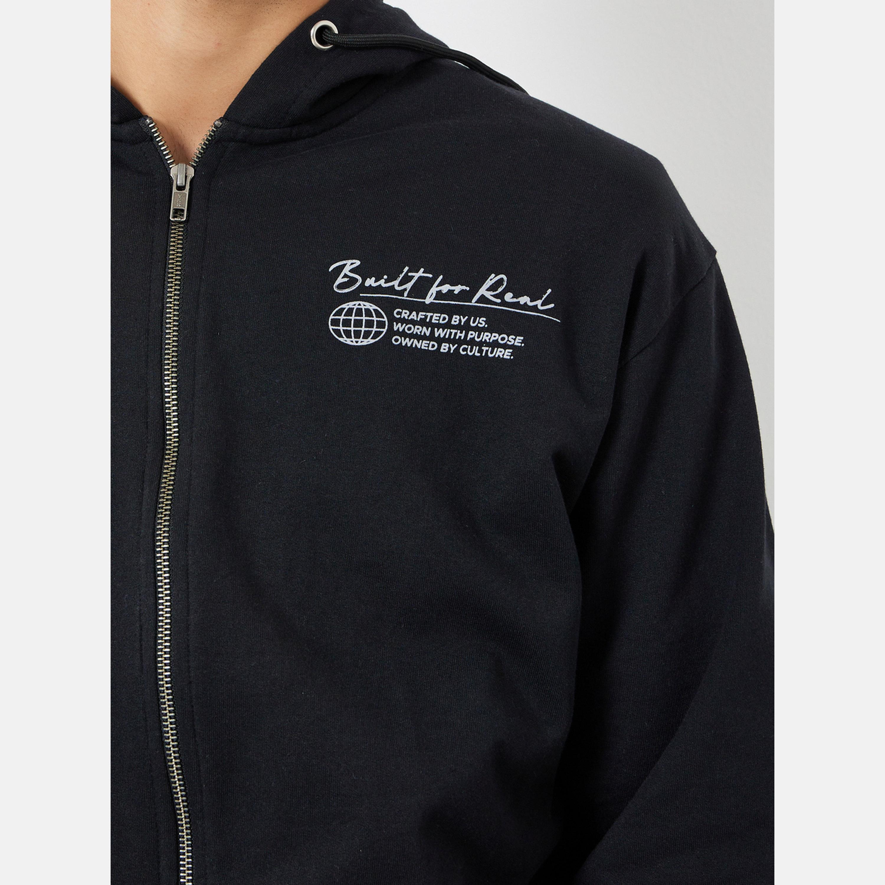 Styli Slogan Print Hooded Neck Long Sleeves Men's Zip Through Hoodie-men-winterwear-hoodiesandsweatshirts-image-4