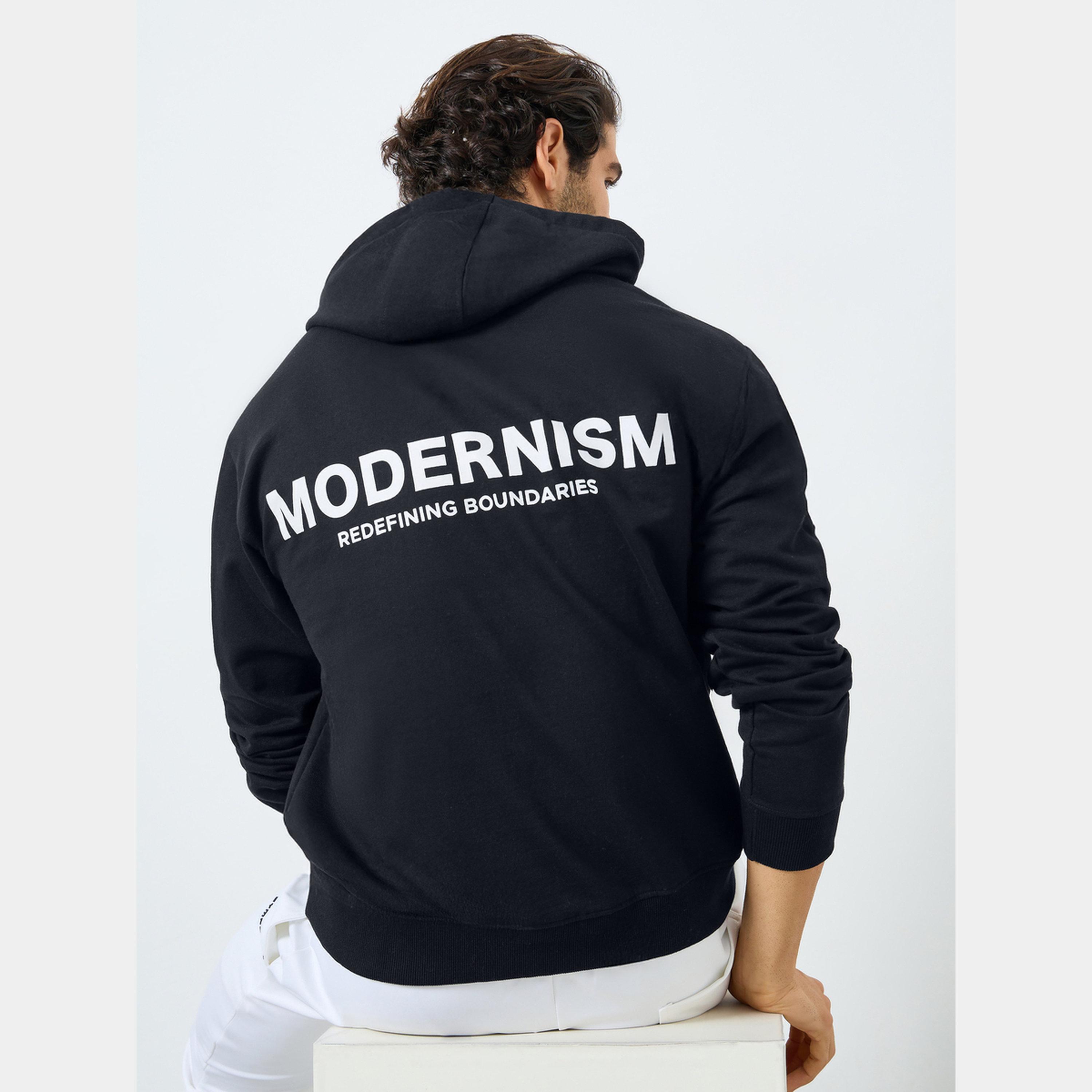 Styli Men Black Modernism Slogan Hoodie-men-winterwear-hoodiesandsweatshirts-image-3
