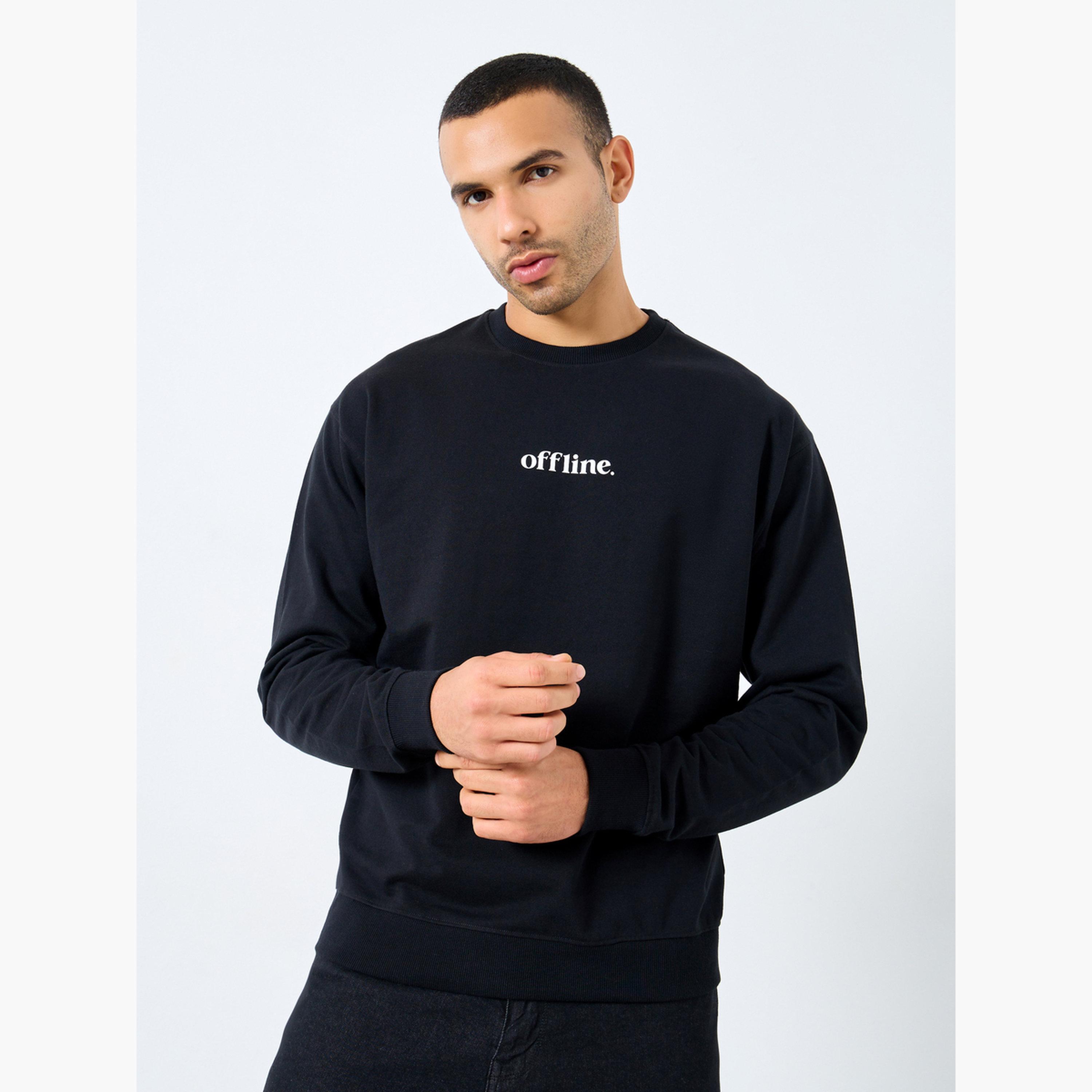Styli Slogan Print Round Neck Long Sleeves Men's Sweatshirt-men-winterwear-hoodiesandsweatshirts-image-1