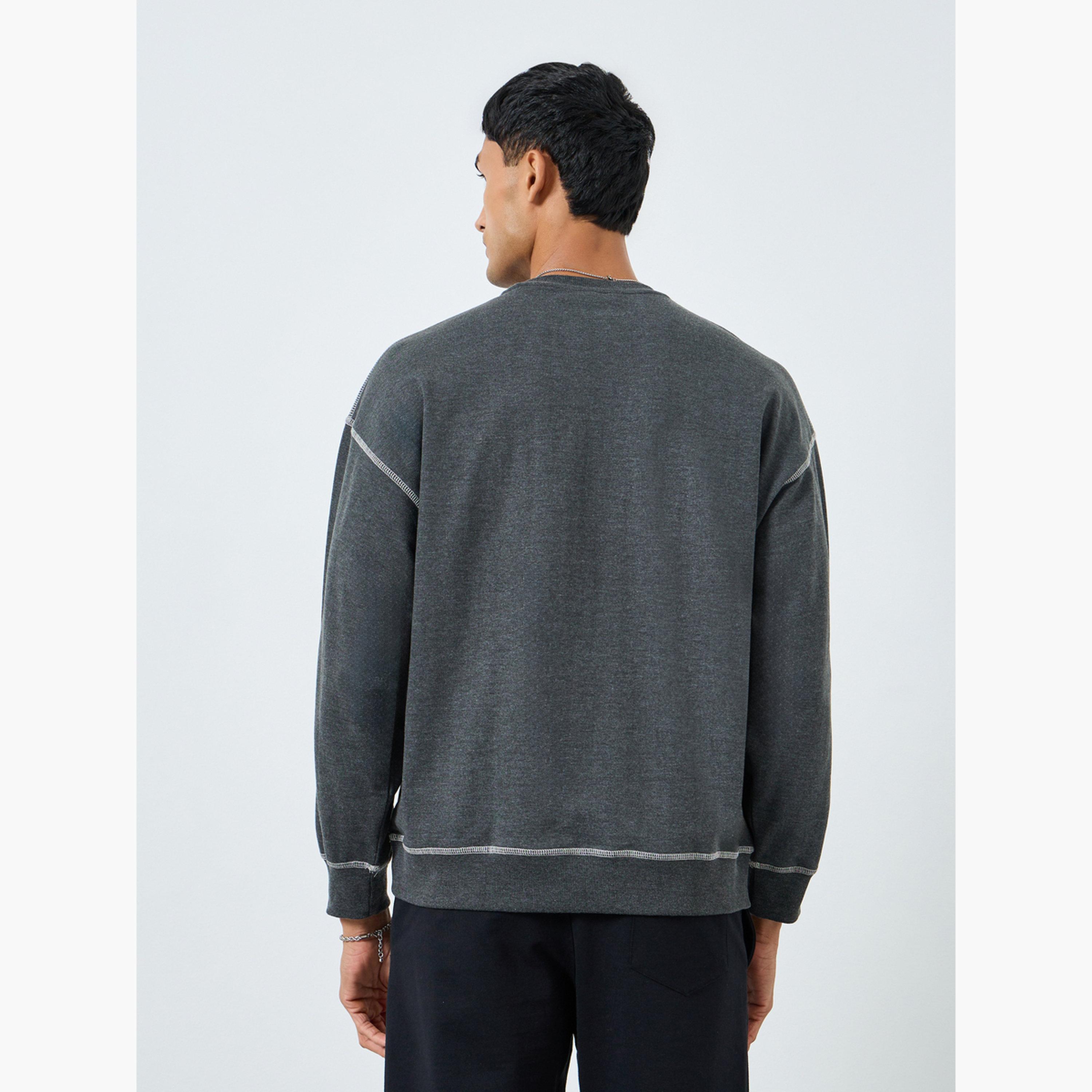 Styli Men Charcoal Tokyo Print Sweatshirt-men-winterwear-hoodiesandsweatshirts-image-3