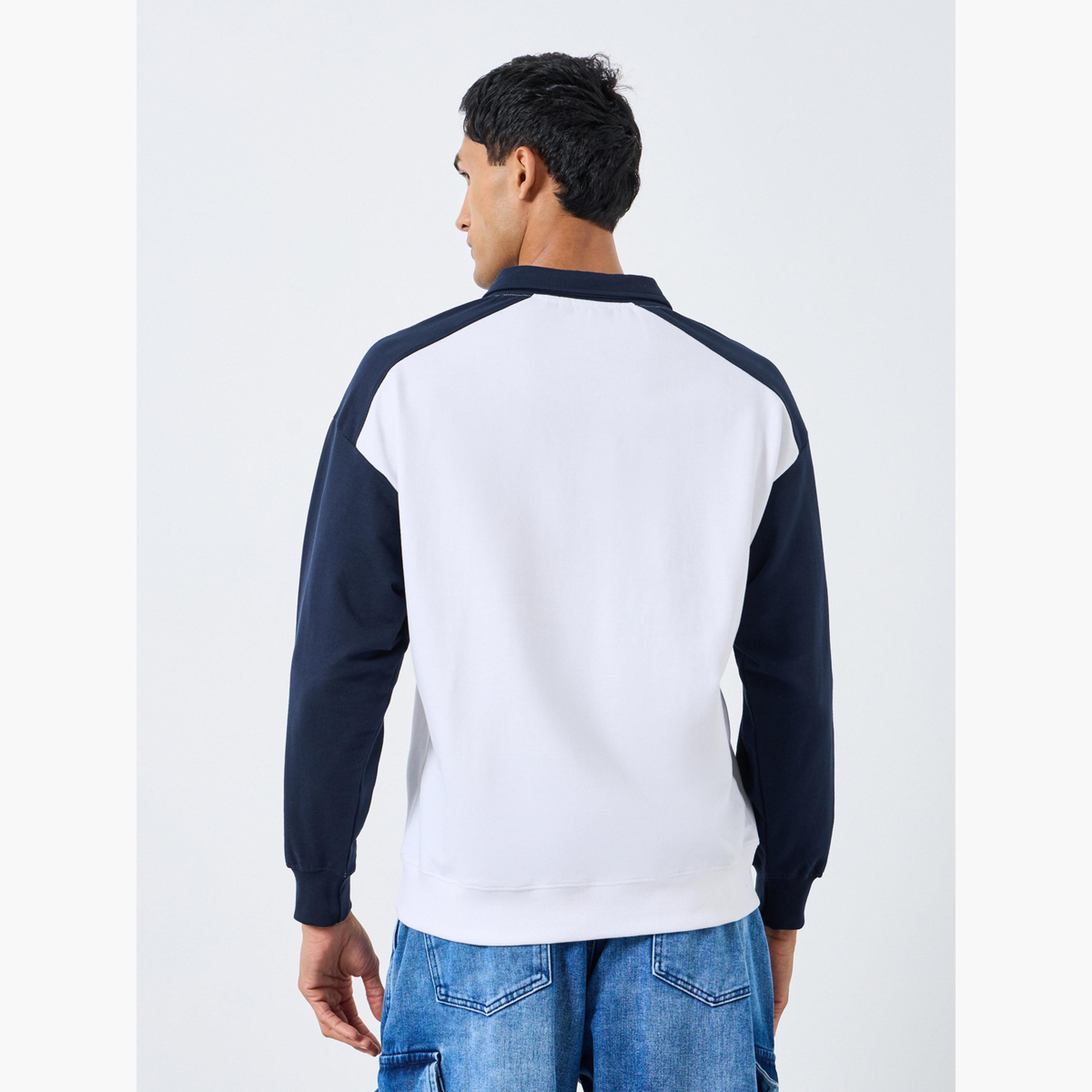 Styli Men New England Graphic Zip Collar Sweatshirt-men-winterwear-hoodiesandsweatshirts-image-3