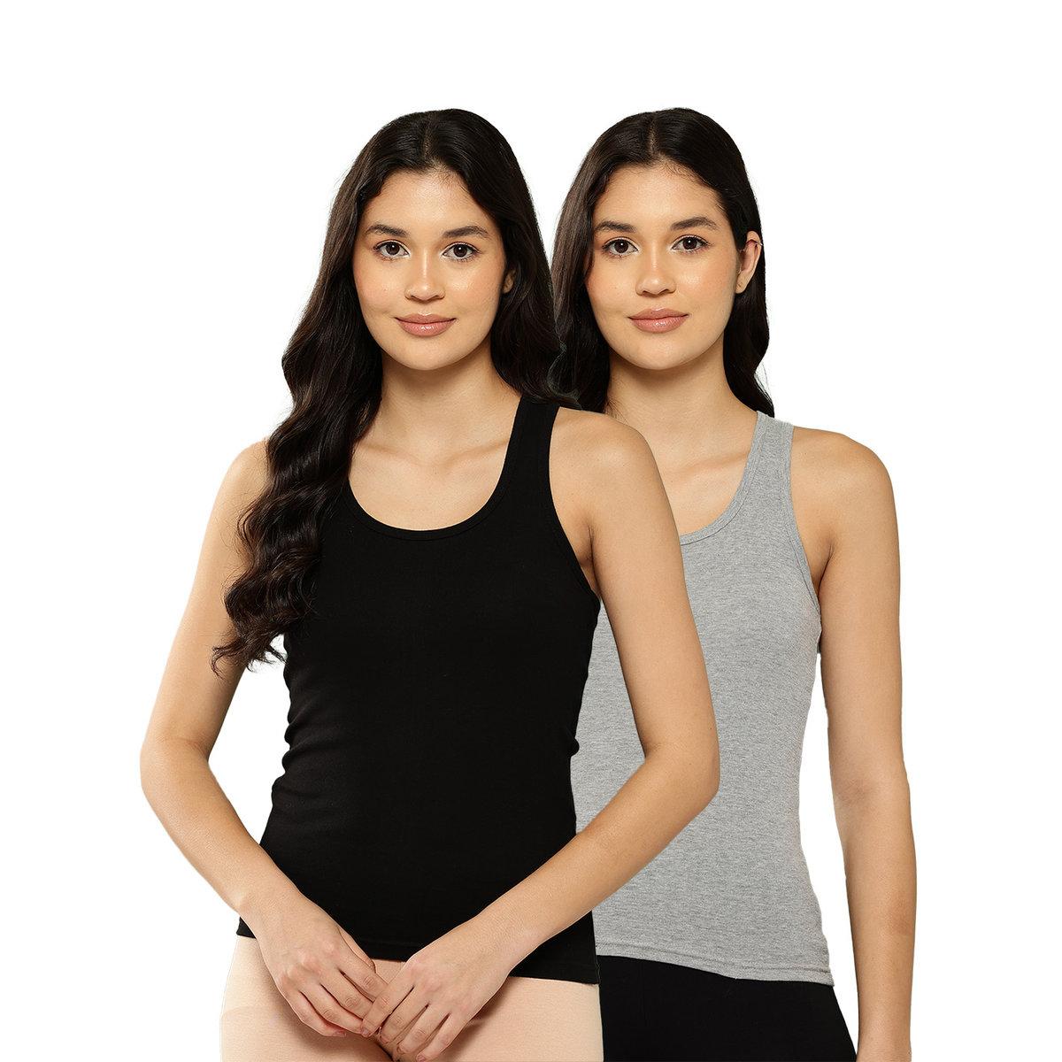 Leading Lady Pack of 2 - Solid Non Padded Cotton Camisole-women-clothing-lingerie-camisoles-image-1