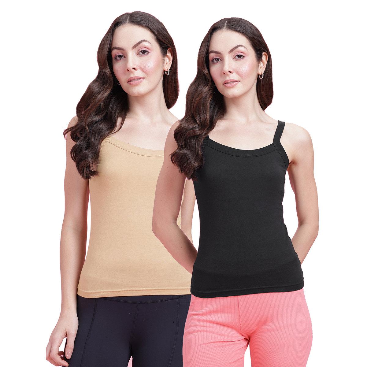 Leading Lady Pack of 2 - Solid Non Padded Cotton Camisole-women-clothing-lingerie-camisoles-image-1