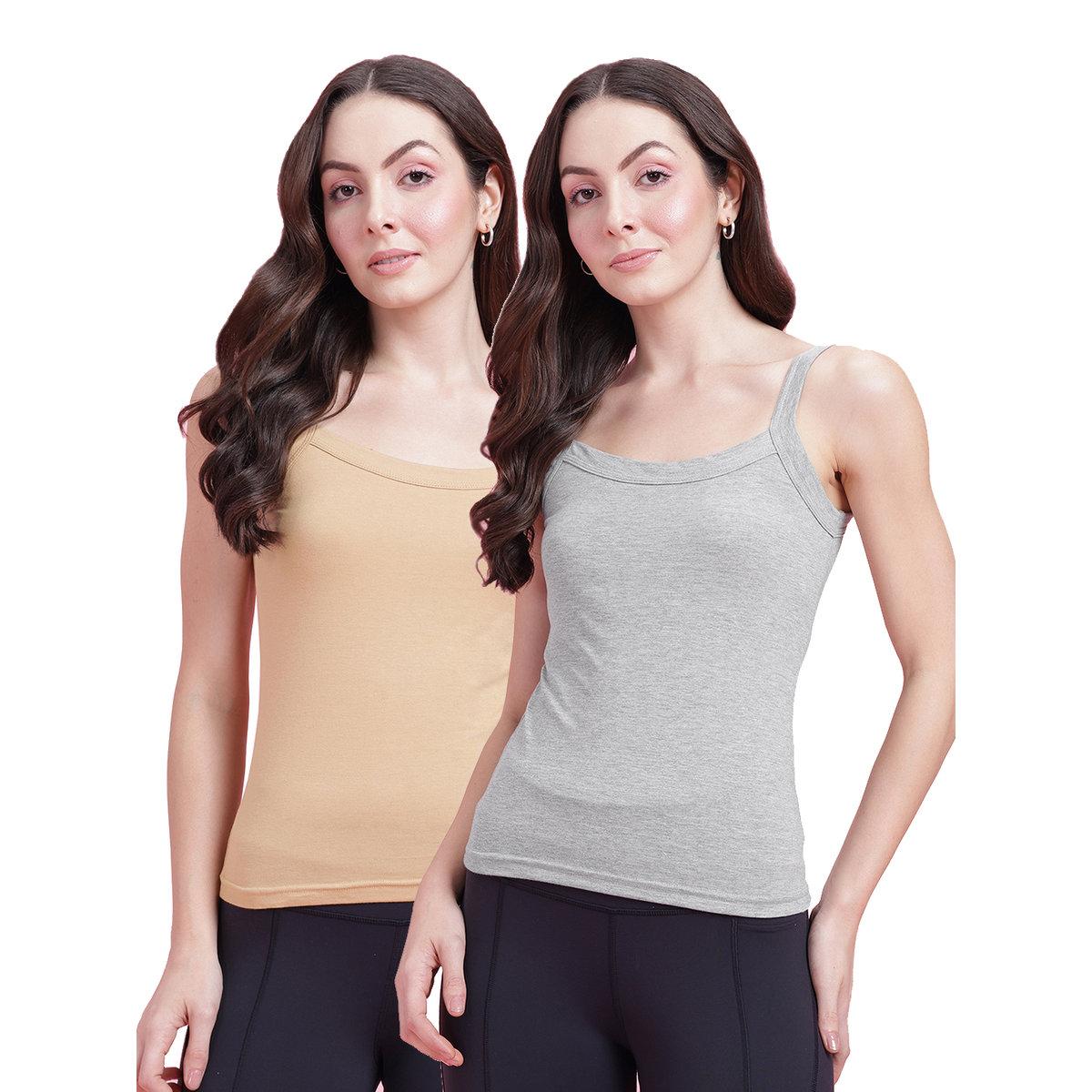 Leading Lady Pack of 2 - Solid Non Padded Cotton Camisole-women-clothing-lingerie-camisoles-image-1