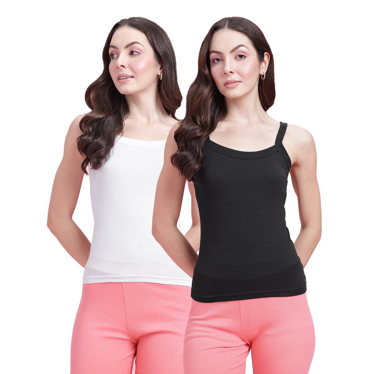 Leading Lady Pack of 2 - Solid Non Padded Cotton Camisole-women-clothing-lingerie-camisoles-image-1