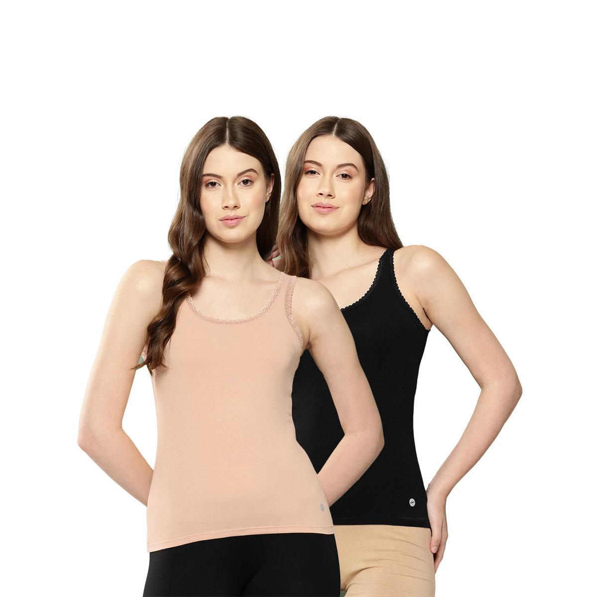 Leading Lady Pack of 2 - Cotton Lace Insert Camisole-women-clothing-lingerie-camisoles-image-1