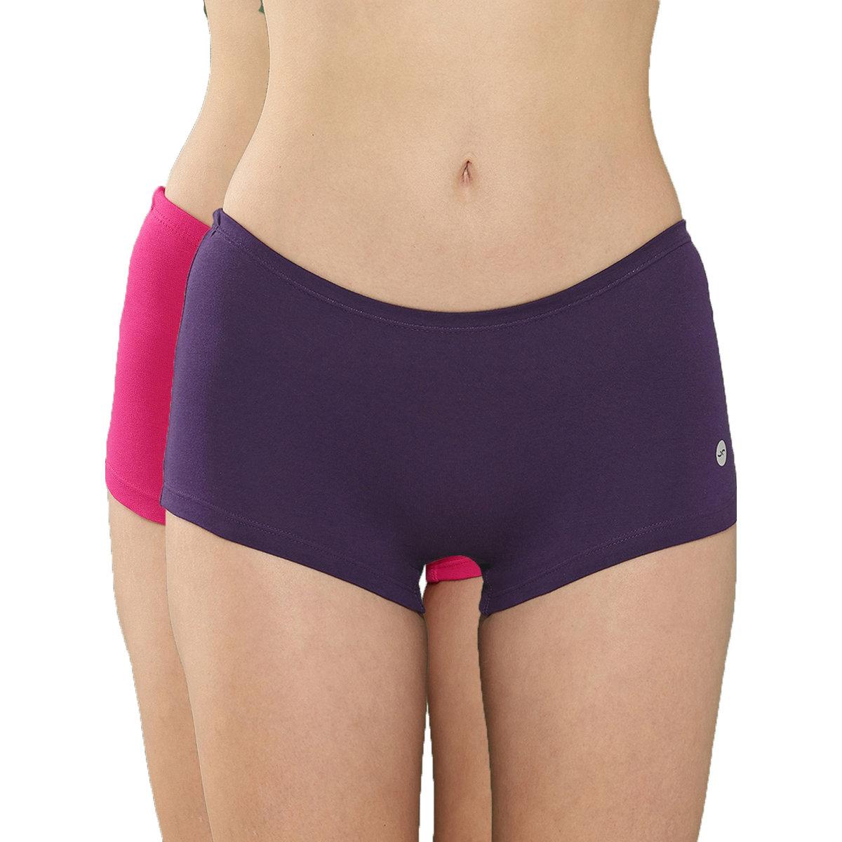 Leading Lady Pack of 2  - Solid Cotton Boyshorts-women-clothing-lingerie-panties-image-1