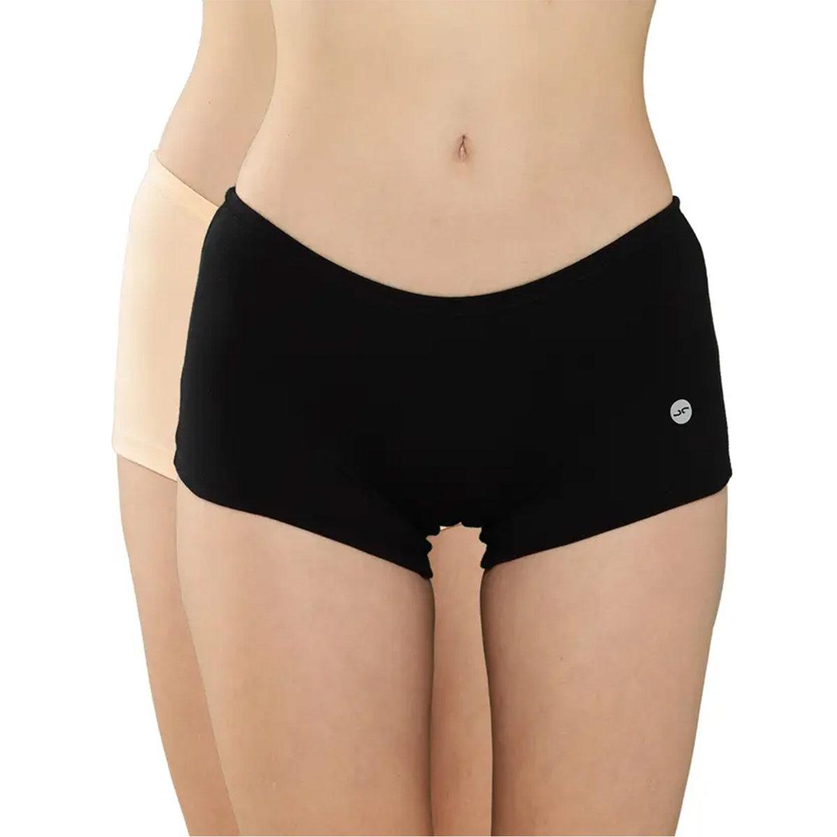 Leading Lady Pack of 2  - Solid Cotton Boyshorts-women-clothing-lingerie-panties-image-1