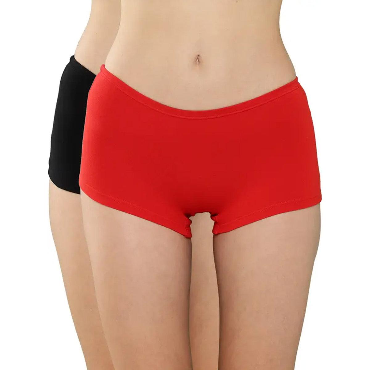 Leading Lady Pack of 2  - Solid Cotton Boyshorts-women-clothing-lingerie-panties-image-1