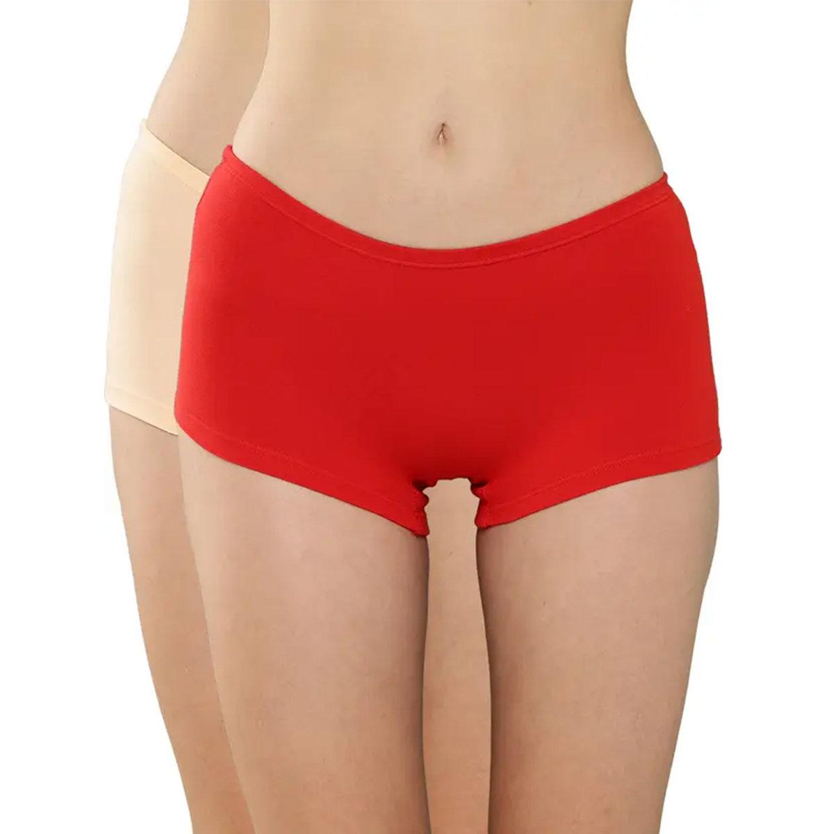 Leading Lady Pack of 2  - Solid Cotton Boyshorts-women-clothing-lingerie-panties-image-1