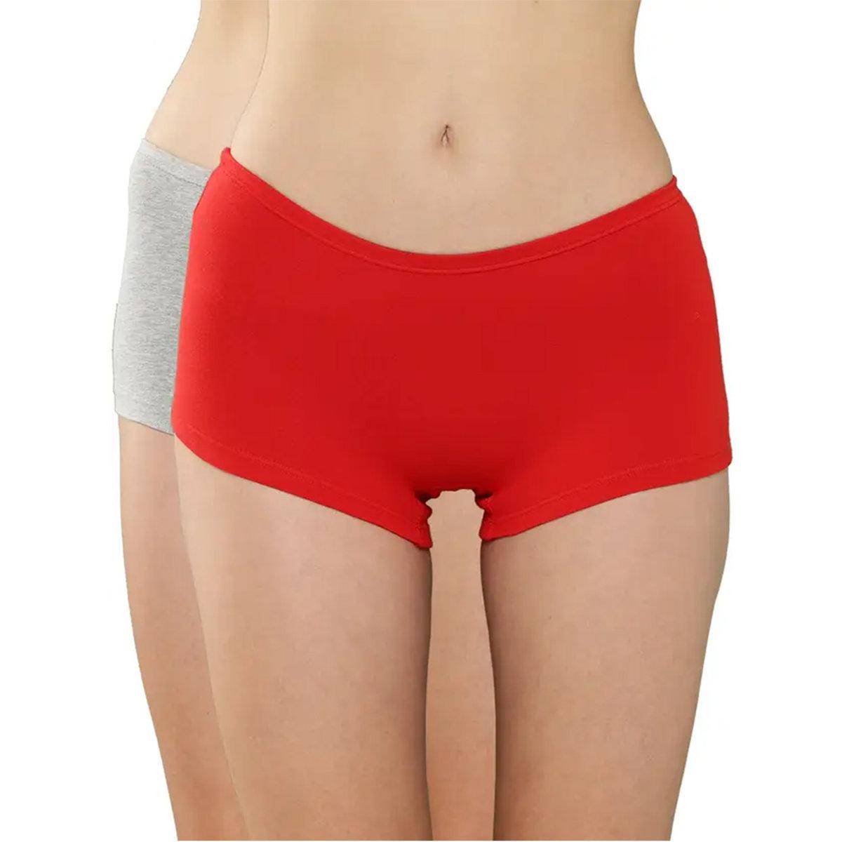 Leading Lady Pack of 2  - Solid Cotton Boyshorts-women-clothing-lingerie-panties-image-1