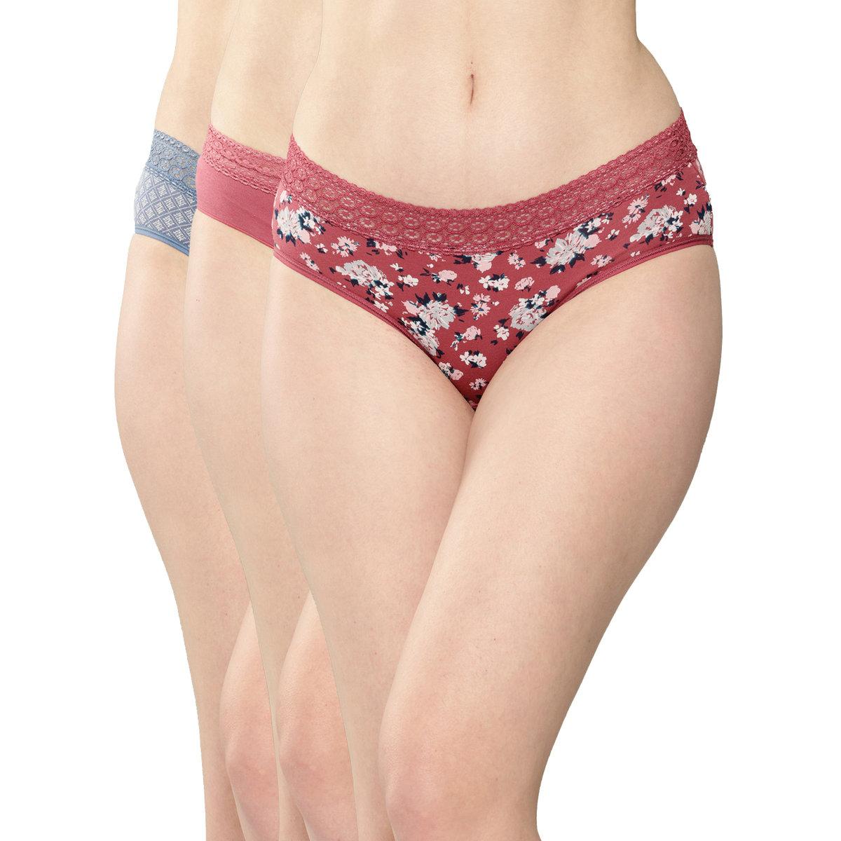 مجموعة من 3 - سروال داخلي بكيني مُطبع-women-clothing-lingerie-panties-image-1