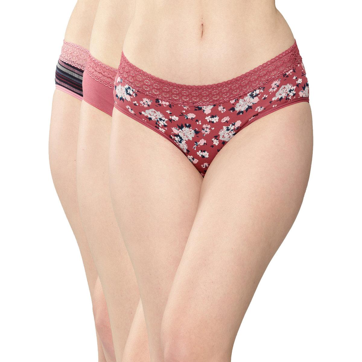 مجموعة من 3 - سروال داخلي بكيني مُطبع-women-clothing-lingerie-panties-image-1