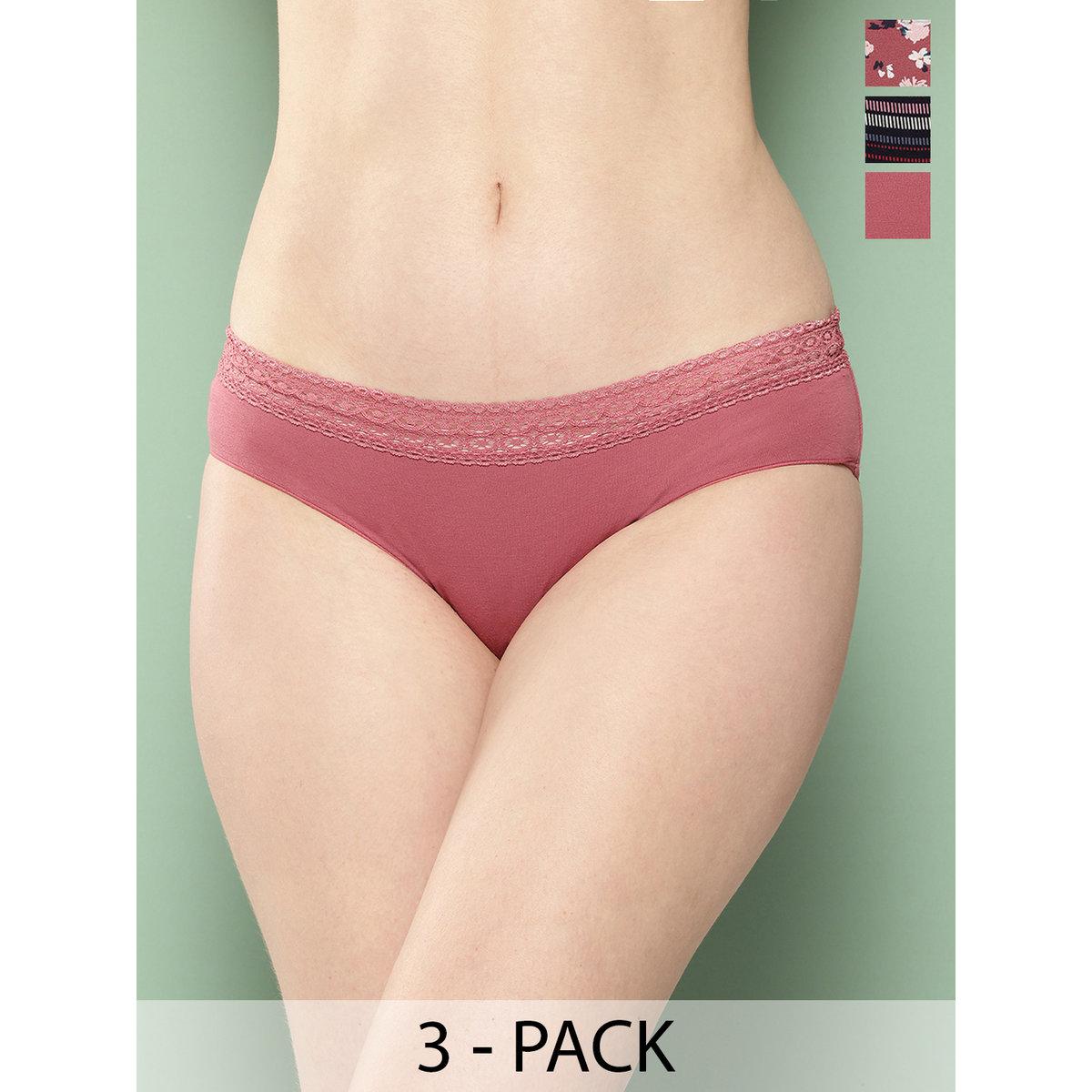 مجموعة من 3 - سروال داخلي بكيني مُطبع-women-clothing-lingerie-panties-image-6