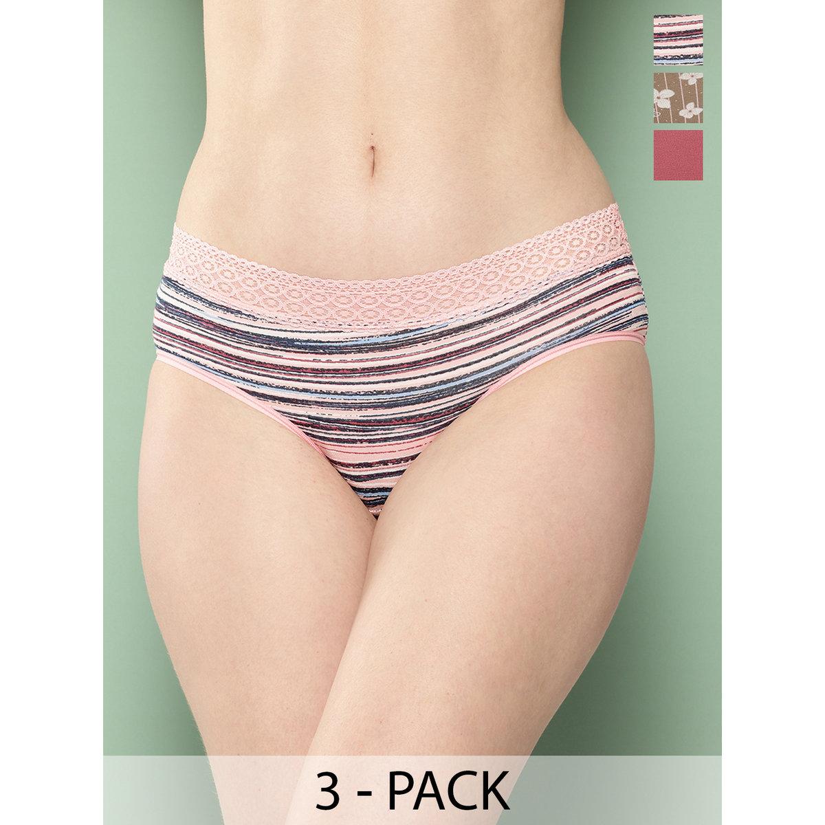 مجموعة من 3 - سروال داخلي بكيني مُطبع-women-clothing-lingerie-panties-image-6