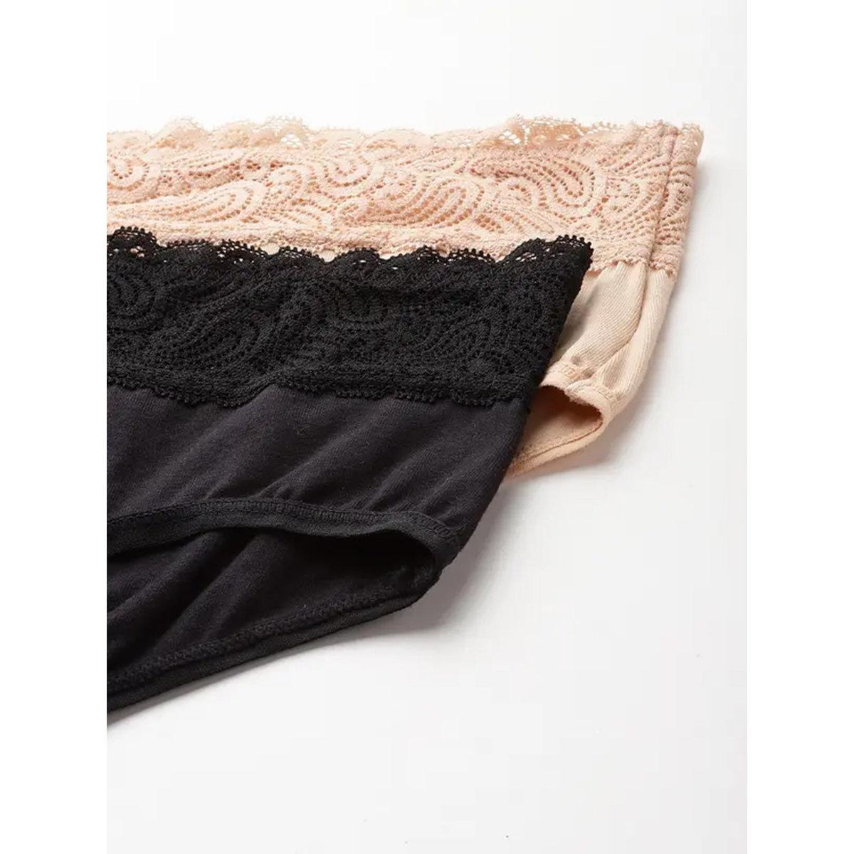 Leading Lady Pack of 2 - Lace Waistband Cotton Briefs-women-clothing-lingerie-panties-image-5