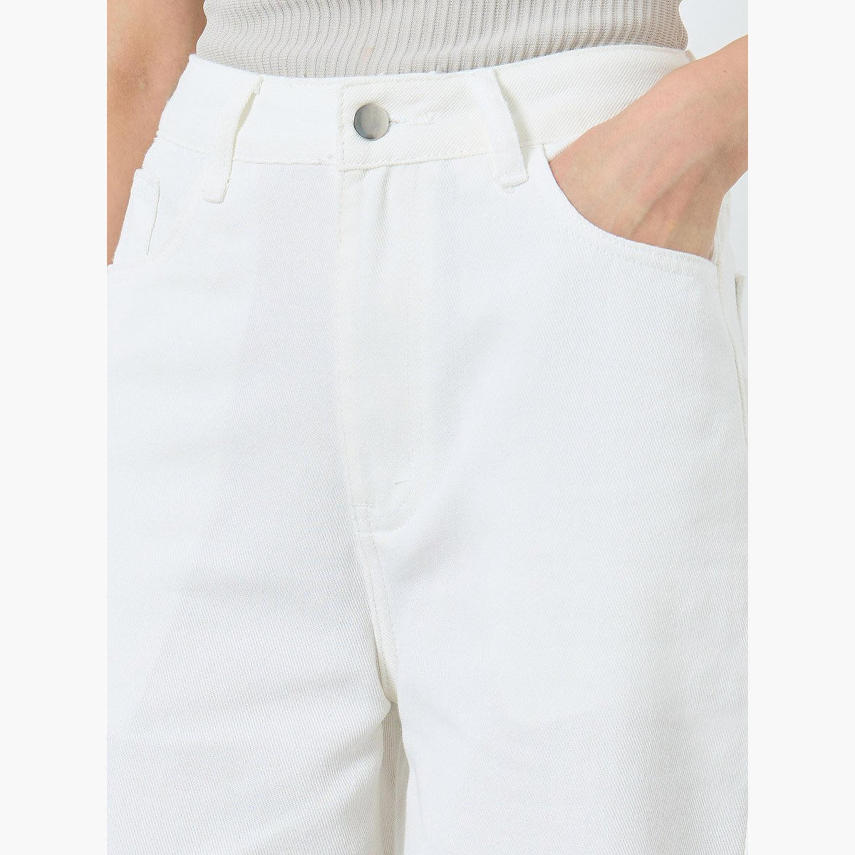 تيك تو - بنطال جينز سادة متوسط ​​الارتفاع وواسع الساق-women-clothing-bottoms-jeans-image-3