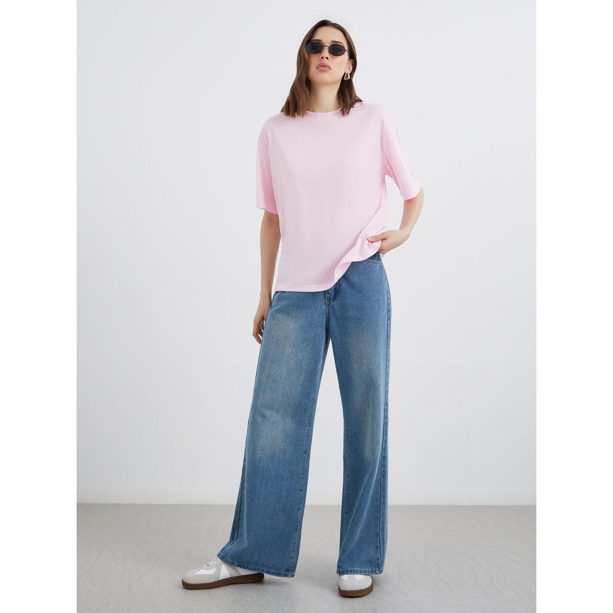 تيشيرت فضفاض بطبعة كتابة-women-clothing-tshirts-image-2