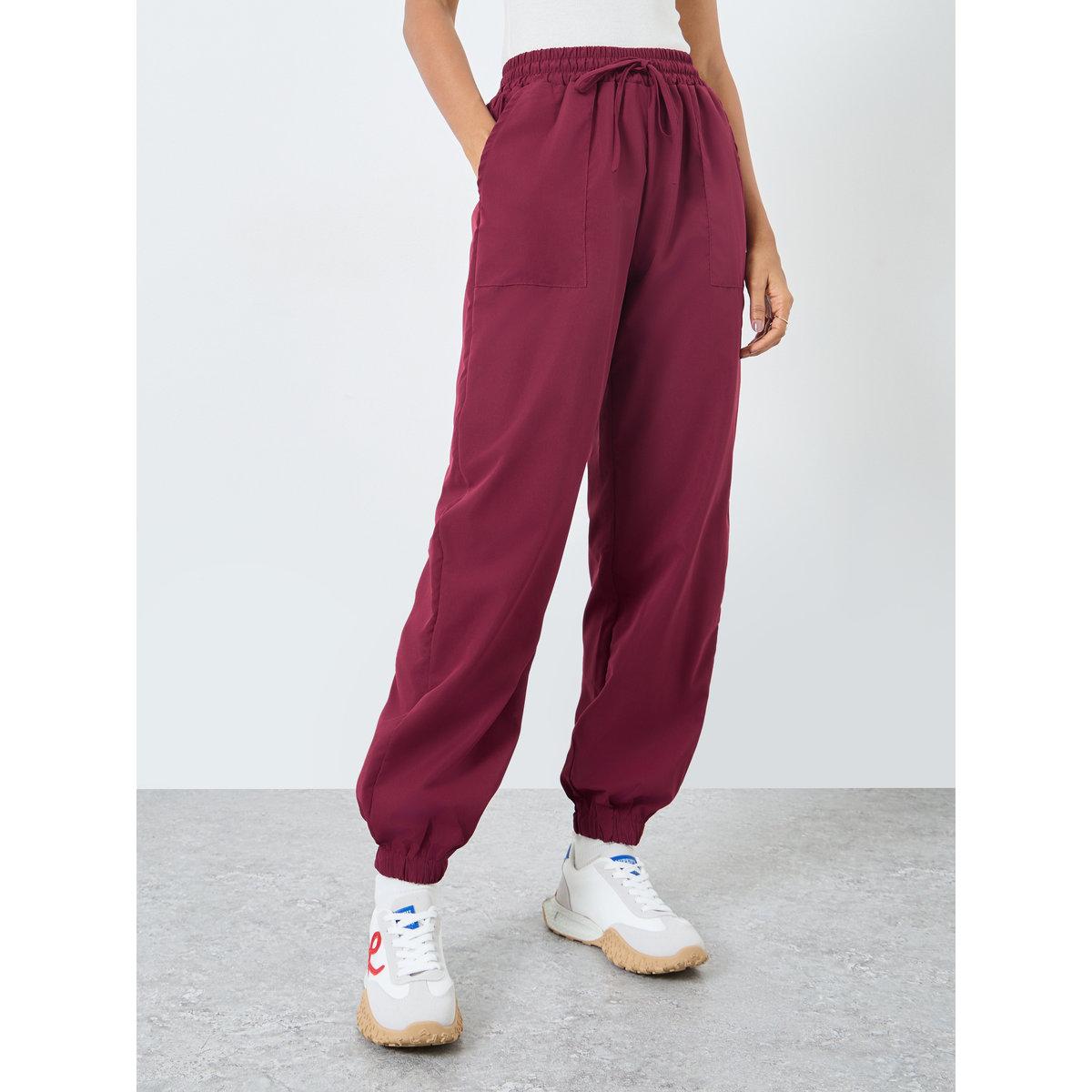Styli Solid Wide Leg Cargo Pants with Drawstring-women-clothing-bottoms-joggers-image-2