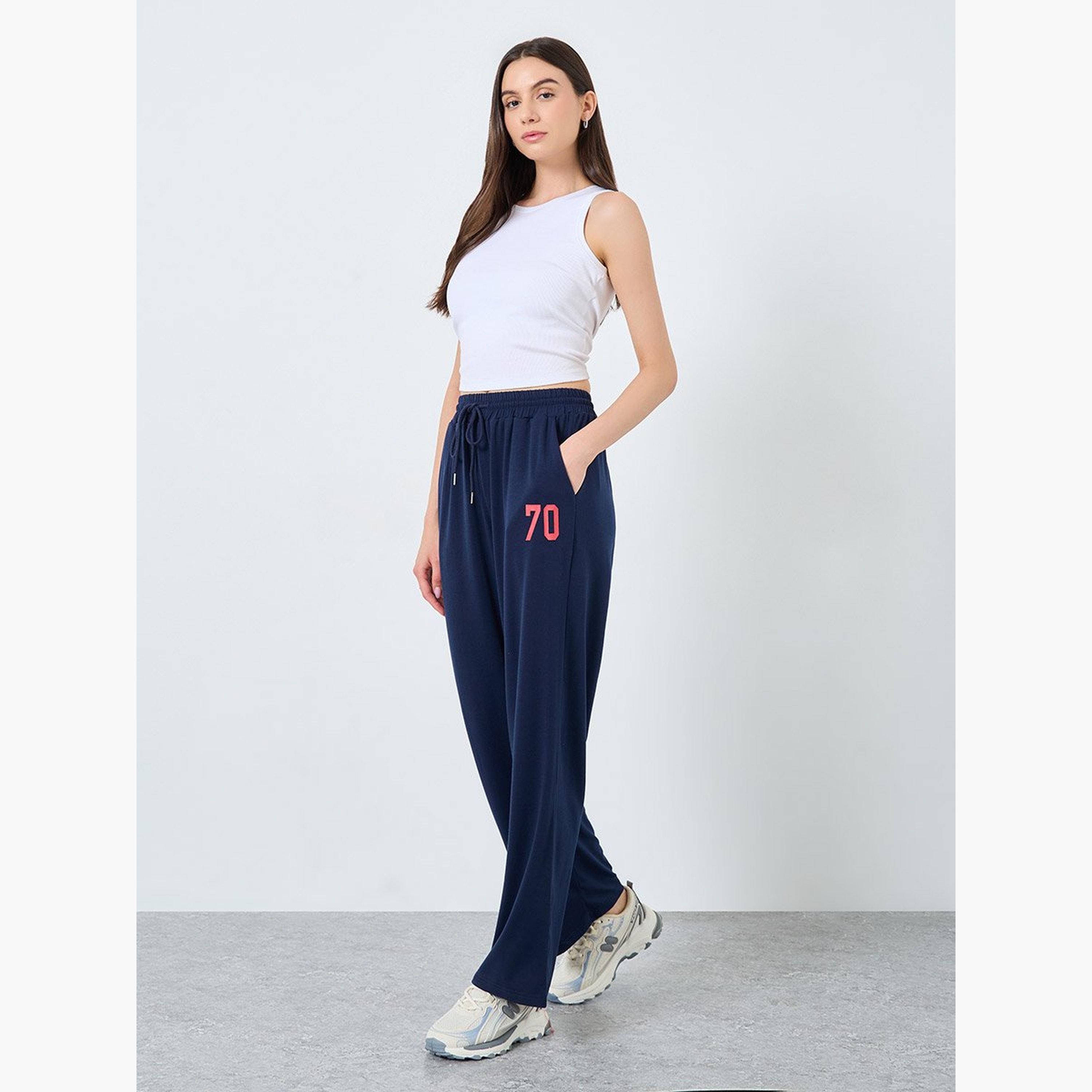 تيك تو - بنطال رياضي للنساء مطبوع واسع الساق-women-clothing-bottoms-joggers-image-2