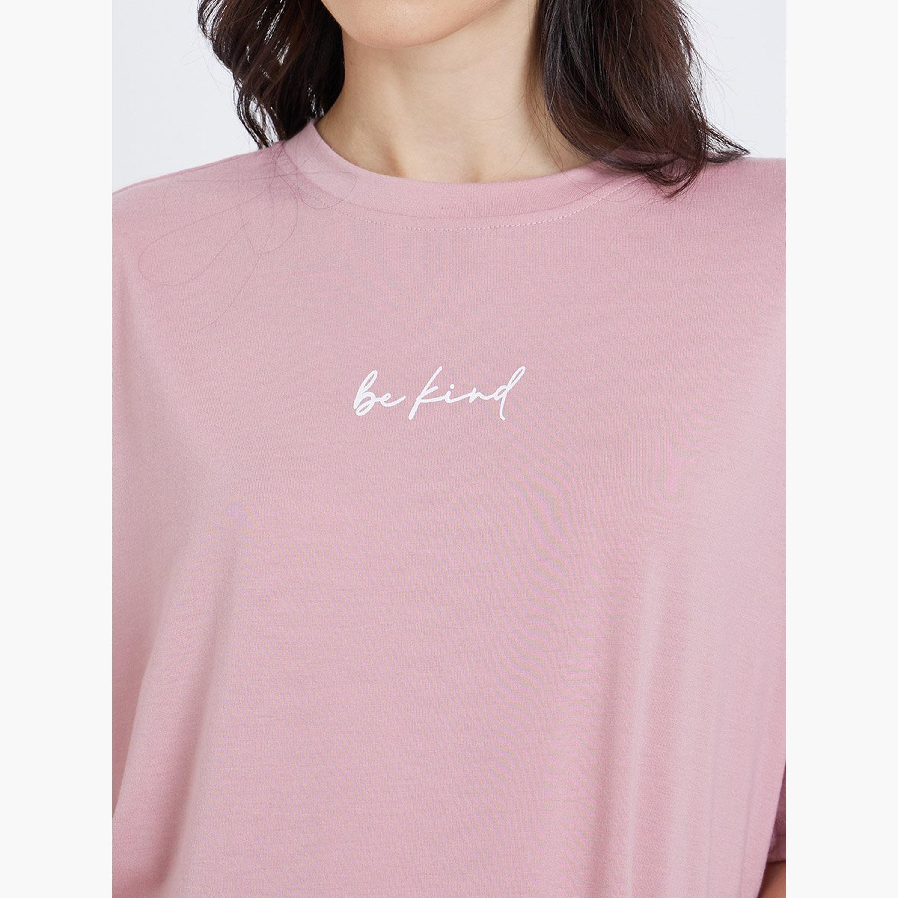 Take Two Pink Slogan T-Shirt and Joggers Co-Ords-women-clothing-coordsets-image-4