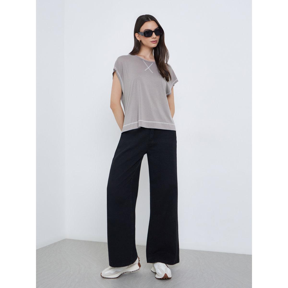 Styli Contrast Stitch Regular Fit T-Shirt-women-clothing-tshirts-image-2