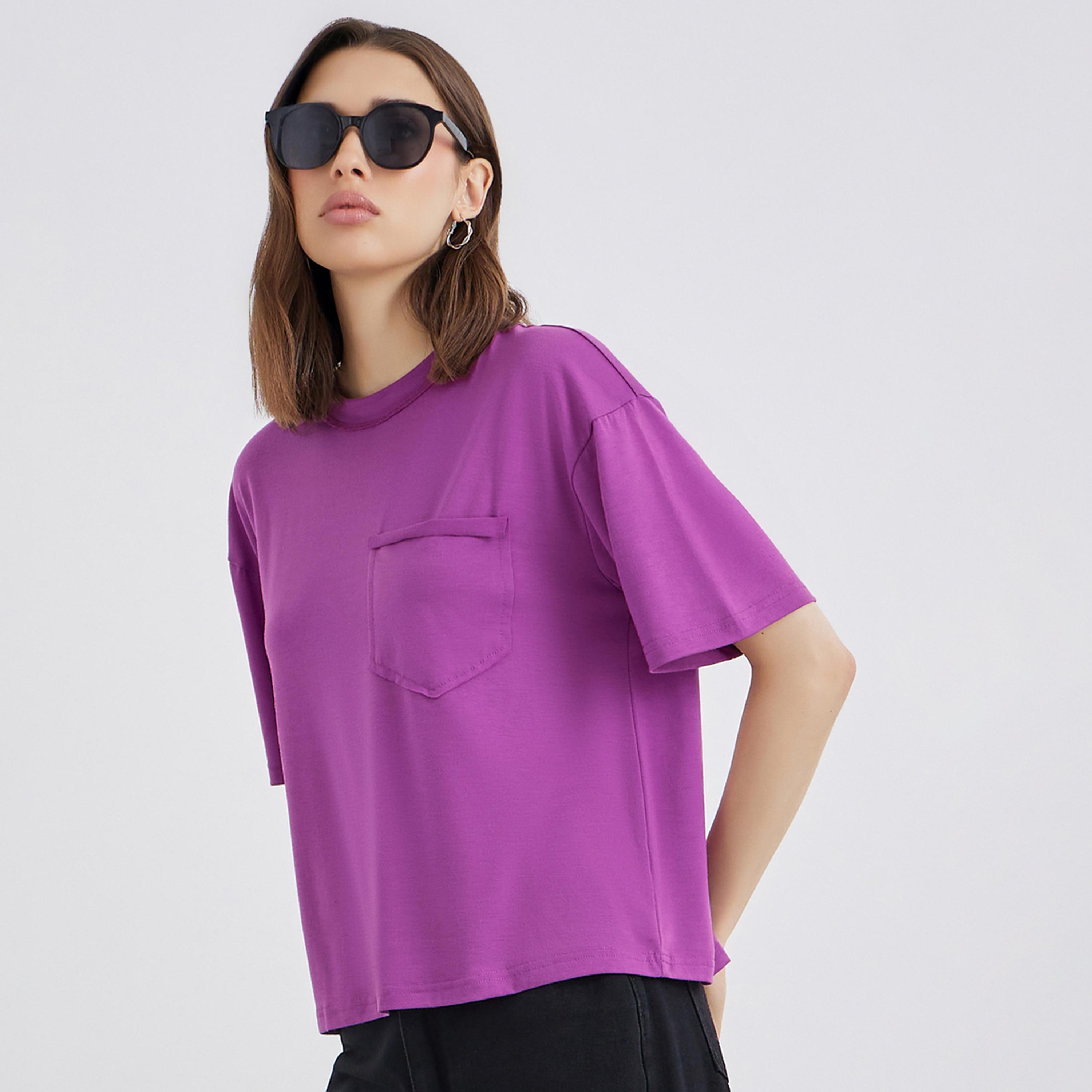 Styli Purple Boxy Fit T-Shirt-women-clothing-tshirts-image-1