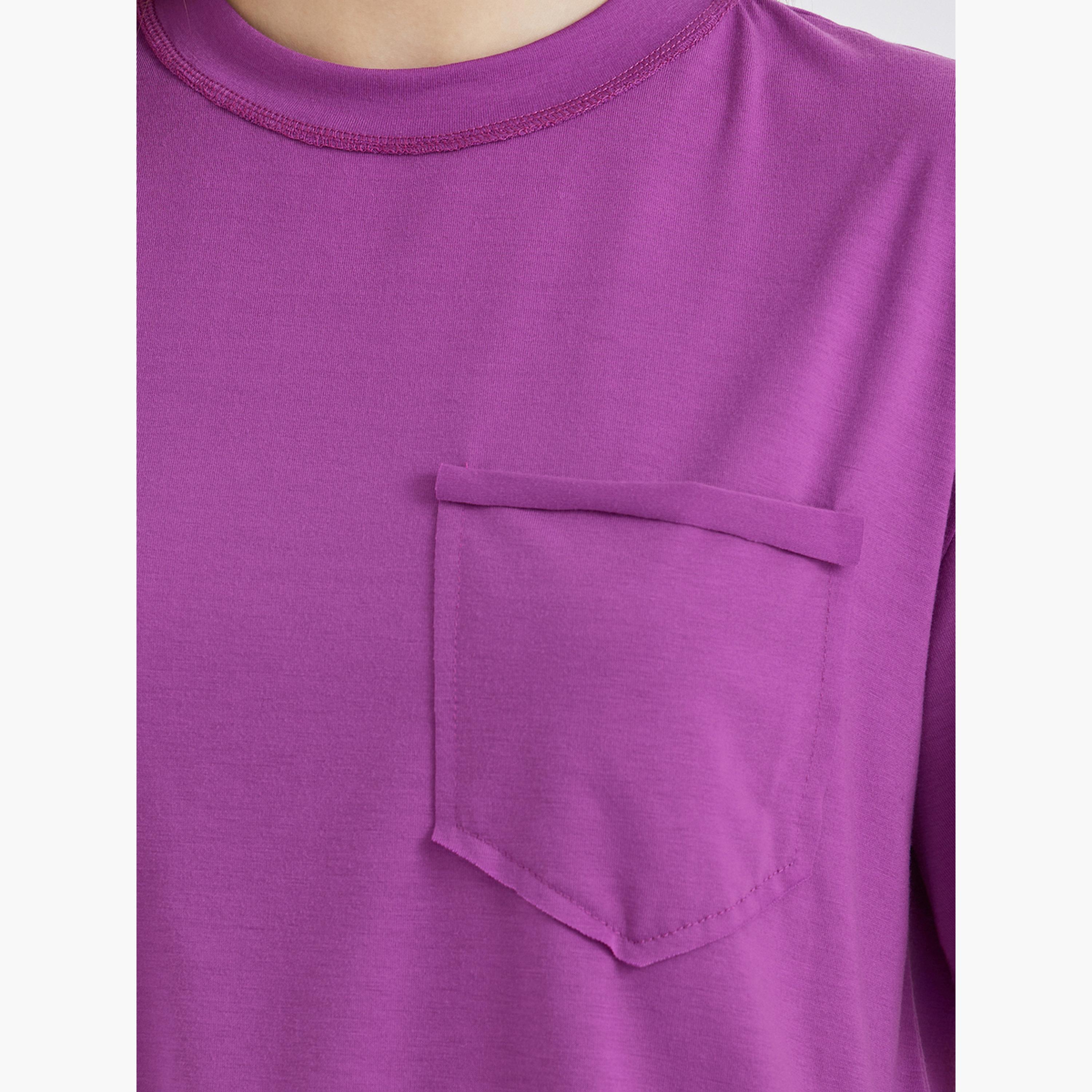 Styli Purple Boxy Fit T-Shirt-women-clothing-tshirts-image-3