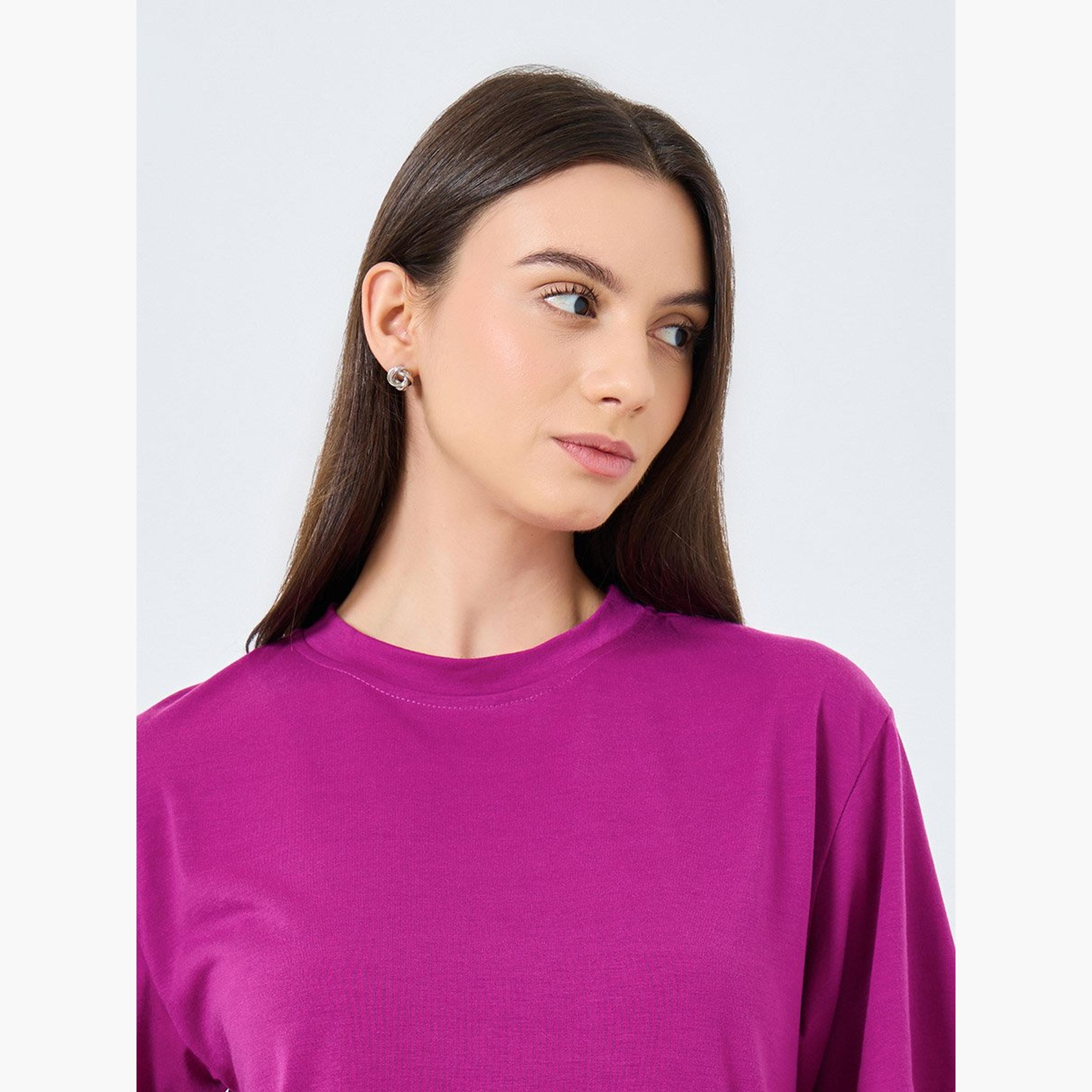 Take Two Solid Short Sleeve Top and Wide Leg Joggers Co-Ords-women-clothing-coordsets-image-3