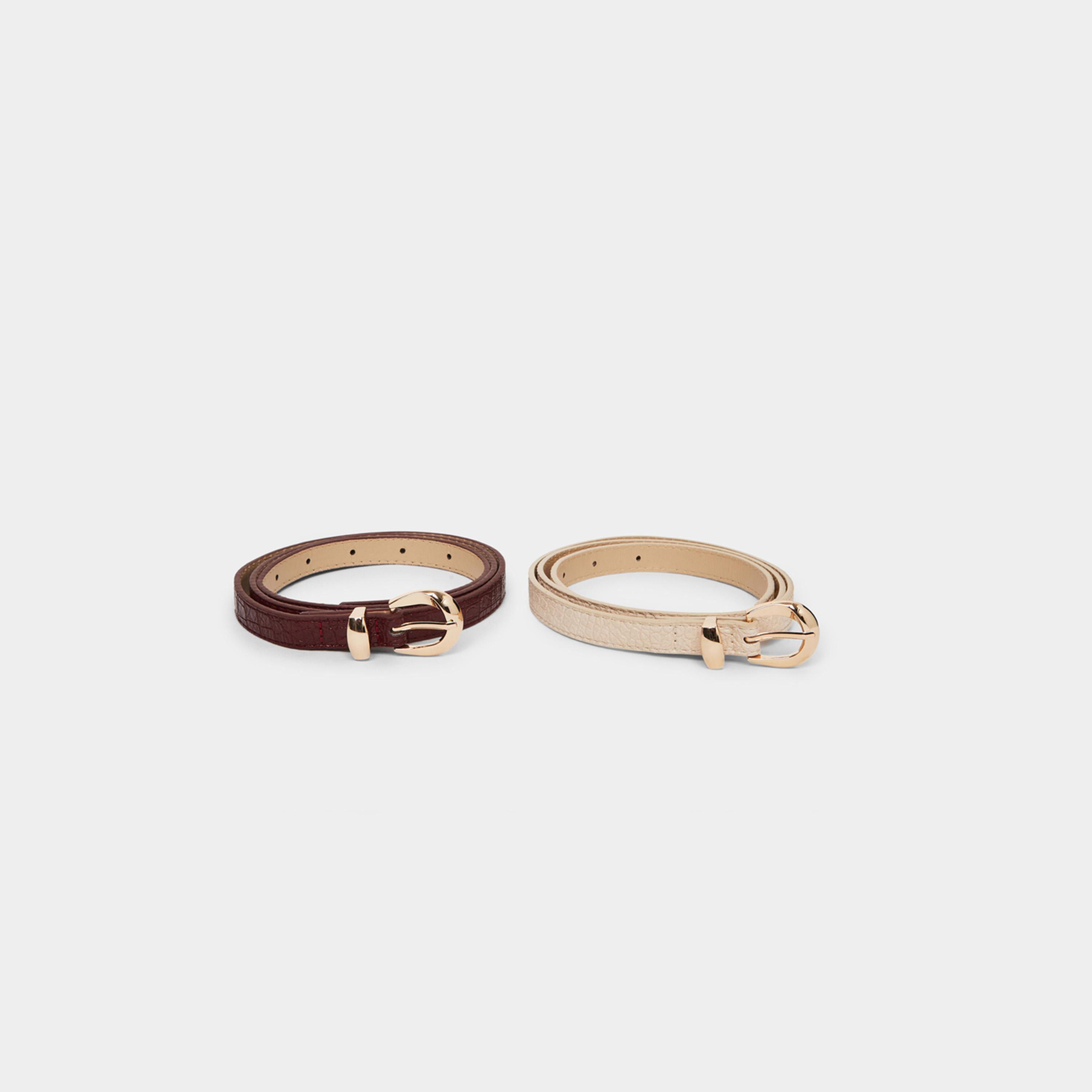 Styli Pack of 2 - Textured Slim Belt-women-clothingaccessories-belts-image-1