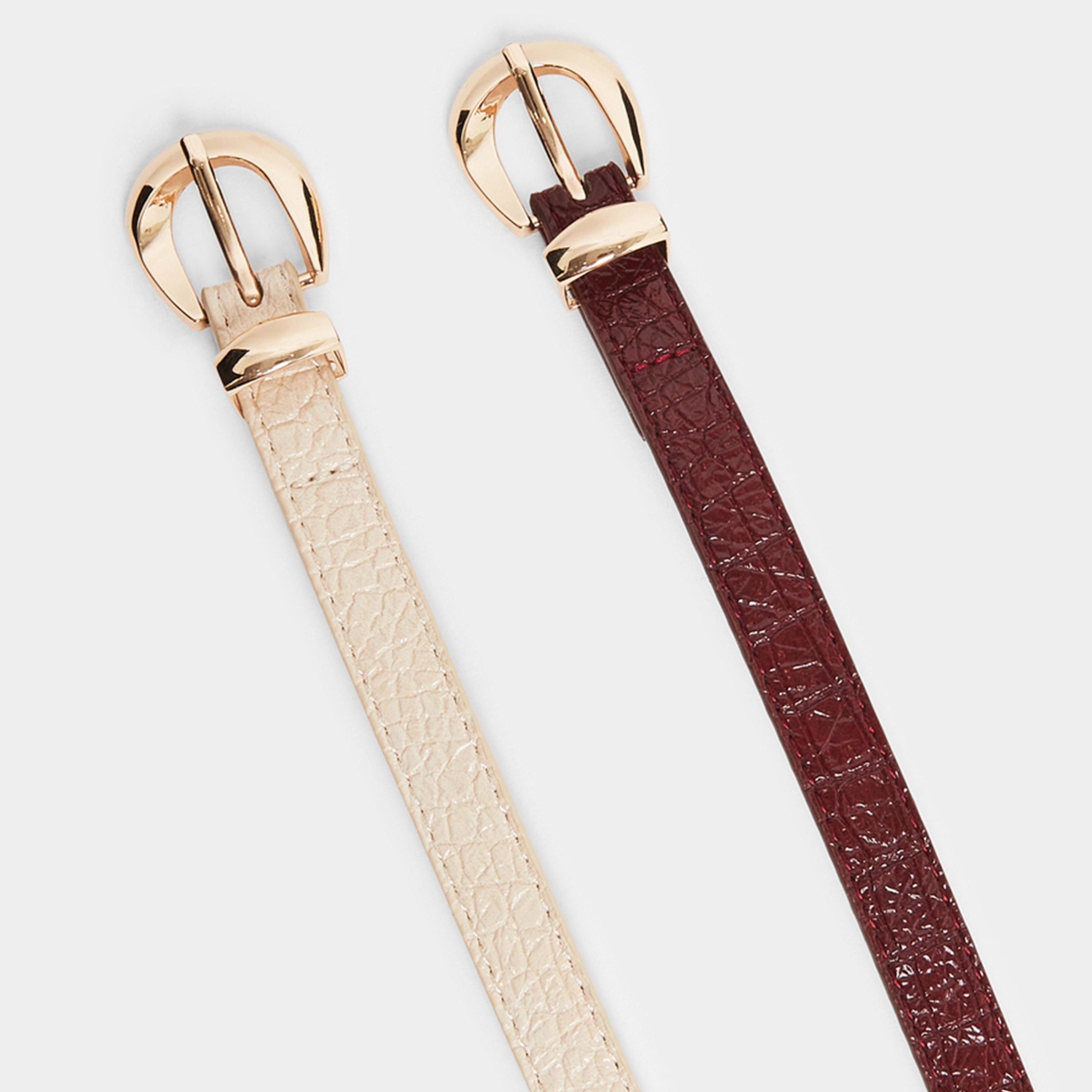 Styli Pack of 2 - Textured Slim Belt-women-clothingaccessories-belts-image-2