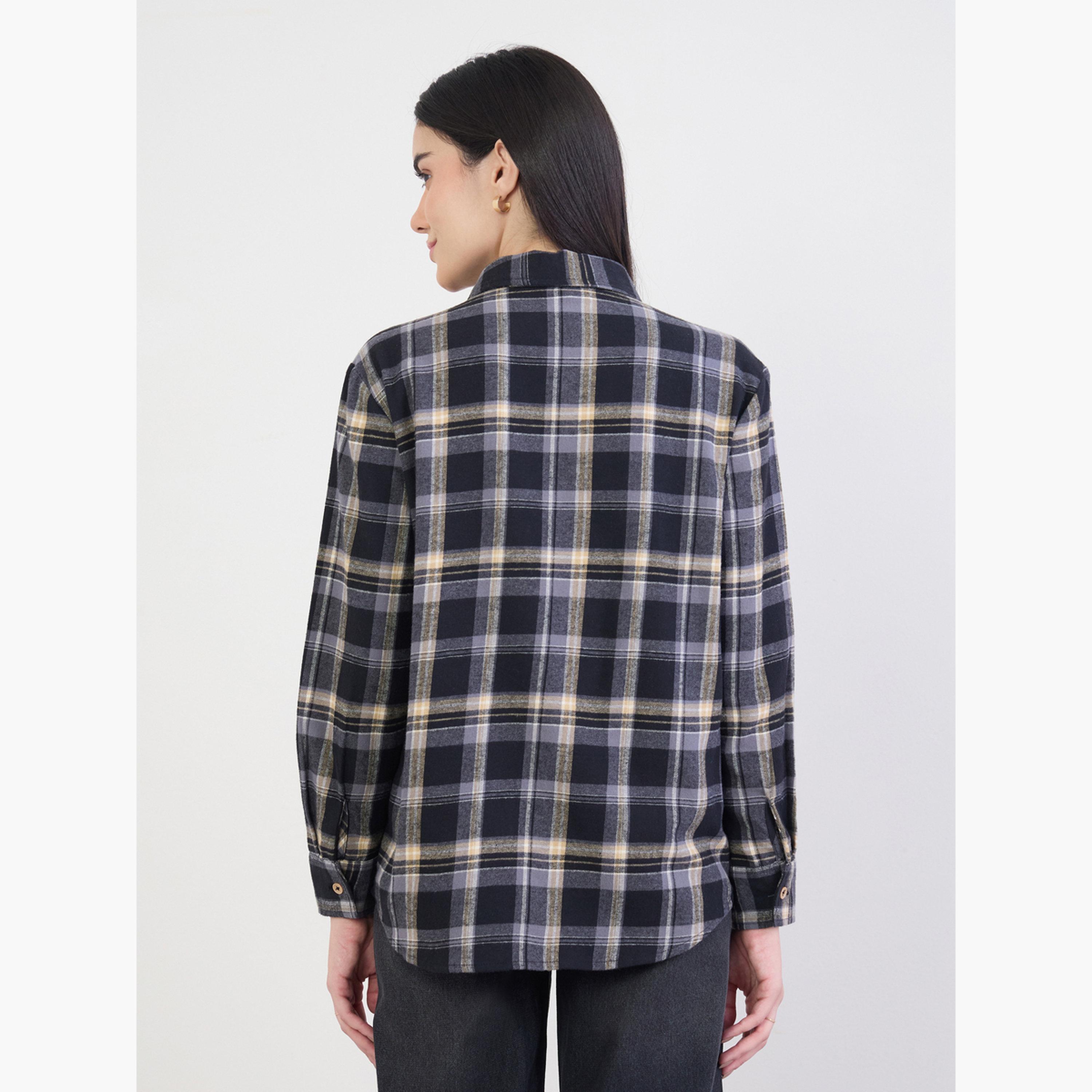 Styli Embroidered Plaid Oversized Shirt-women-clothing-shirtsandblouses-shirts-image-5