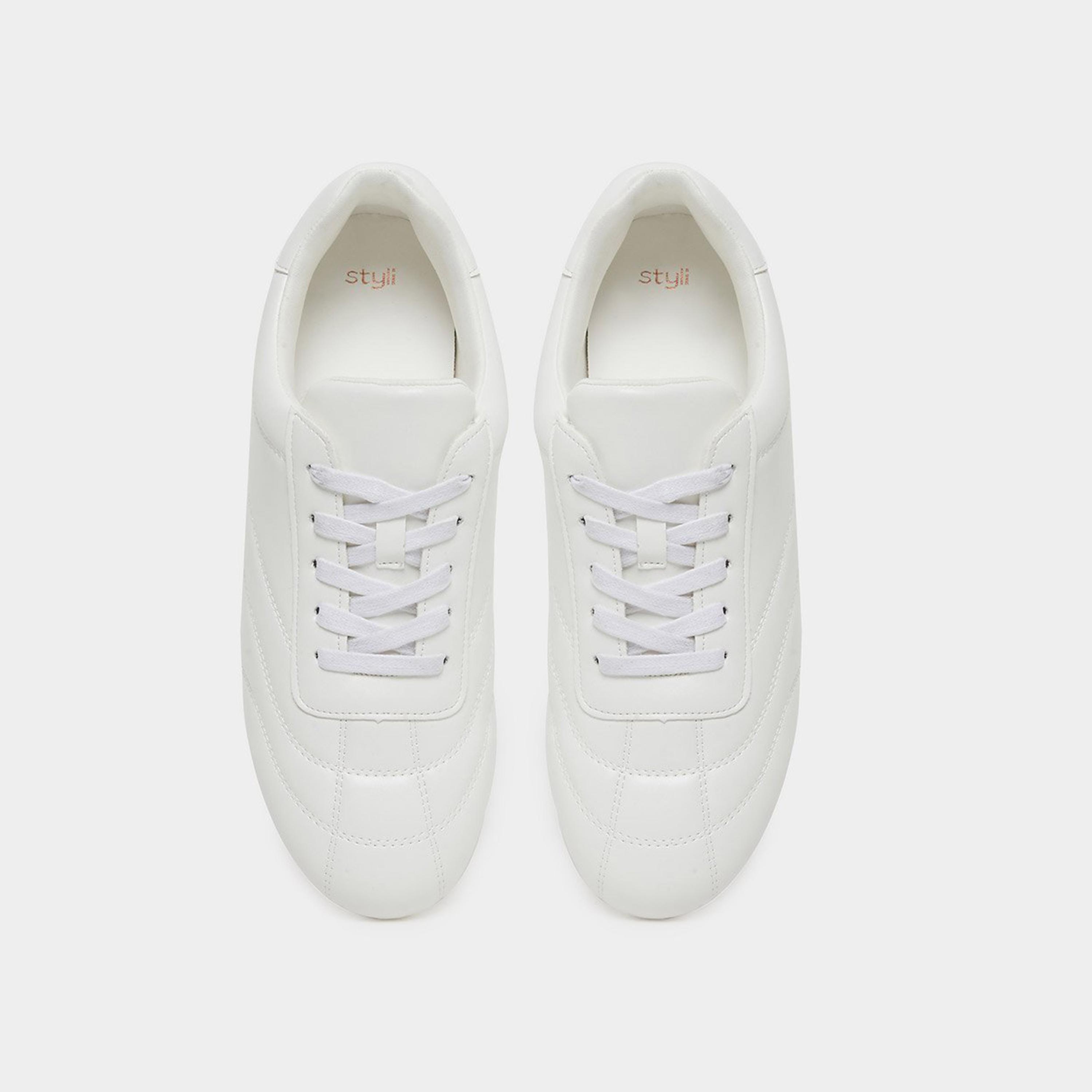 Styli Women White Lace Up Sneakers-women-shoes-sneakers-image-6