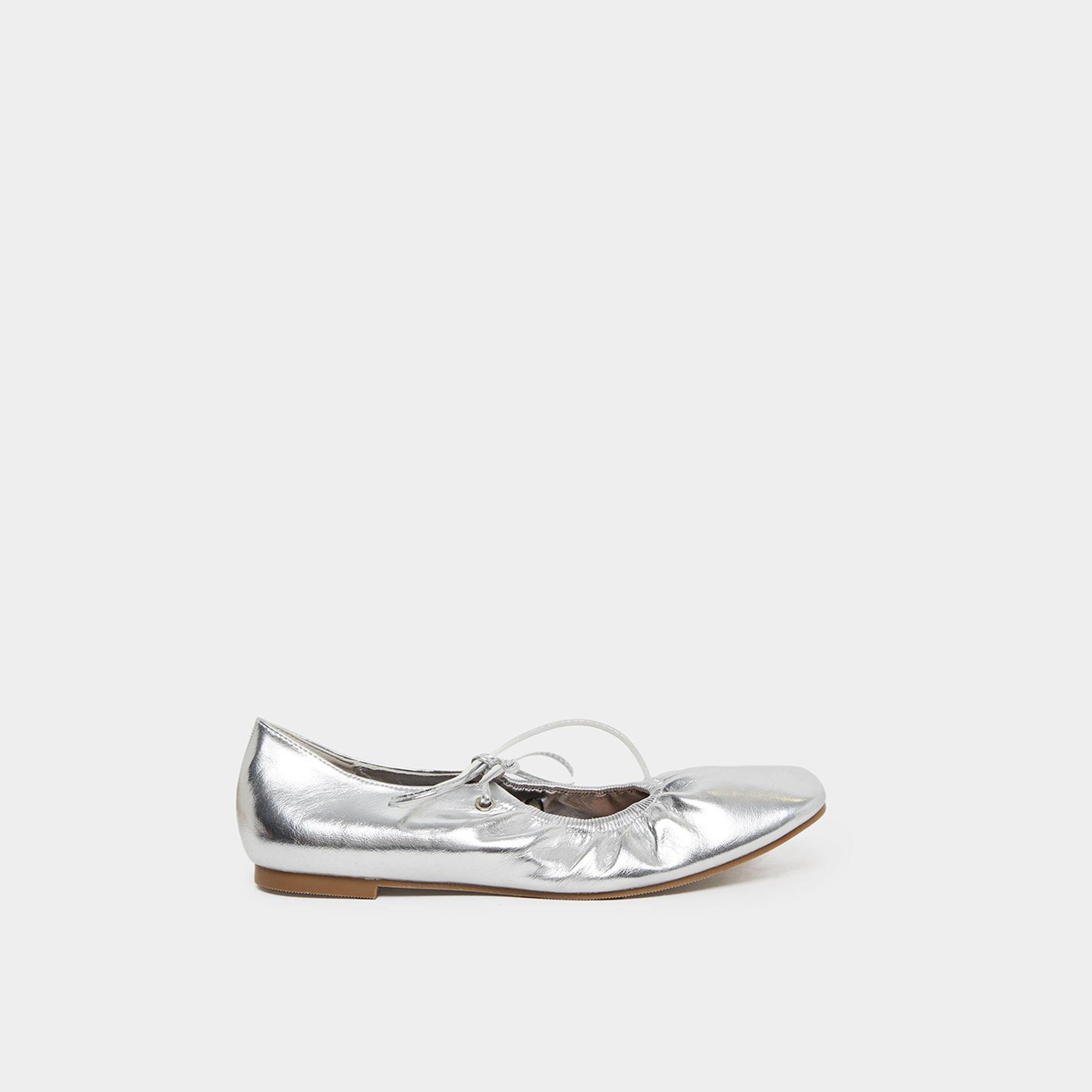 ستايلي - حذاء باليه فضي للنساء-women-shoes-ballerinas-image-3
