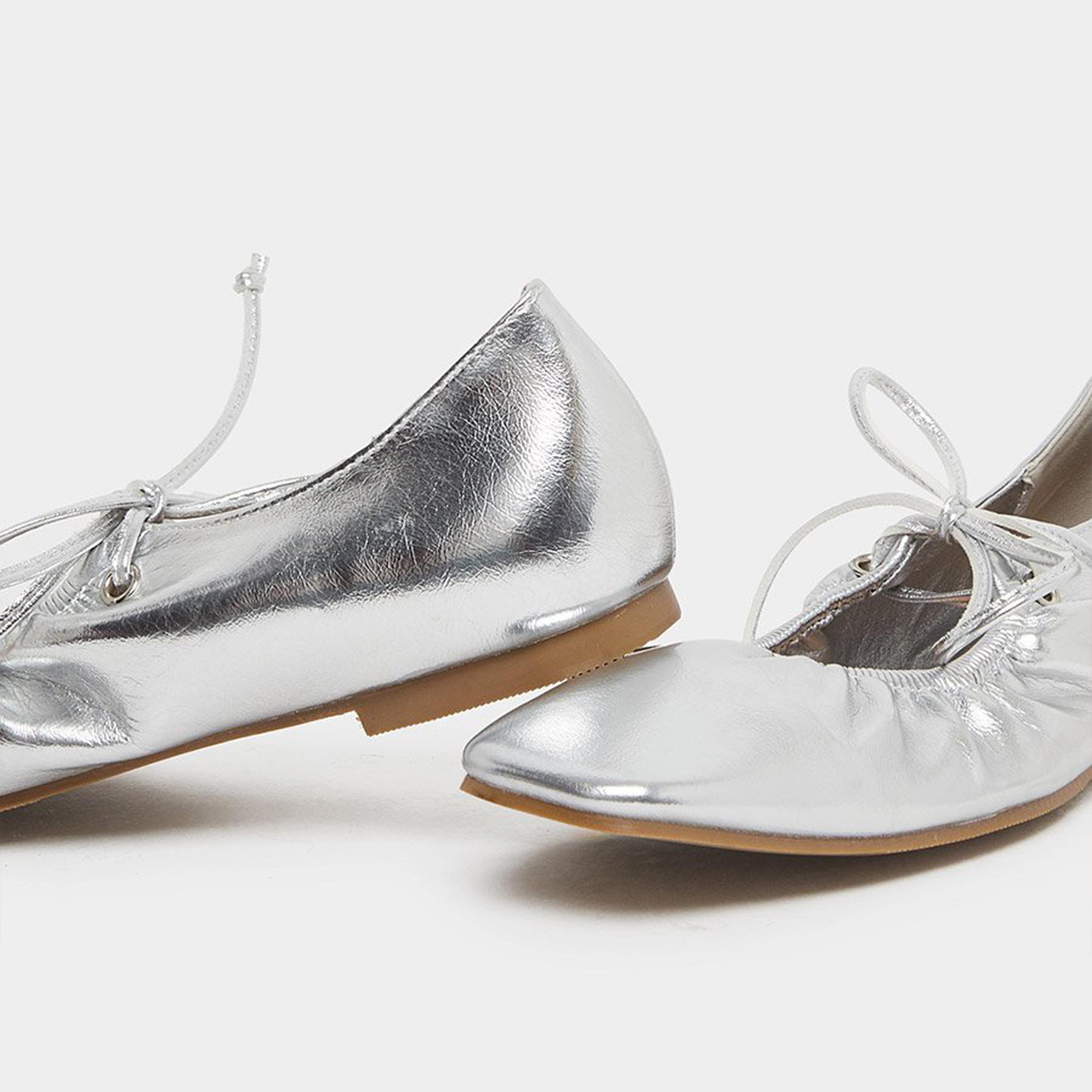 ستايلي - حذاء باليه فضي للنساء-women-shoes-ballerinas-image-4