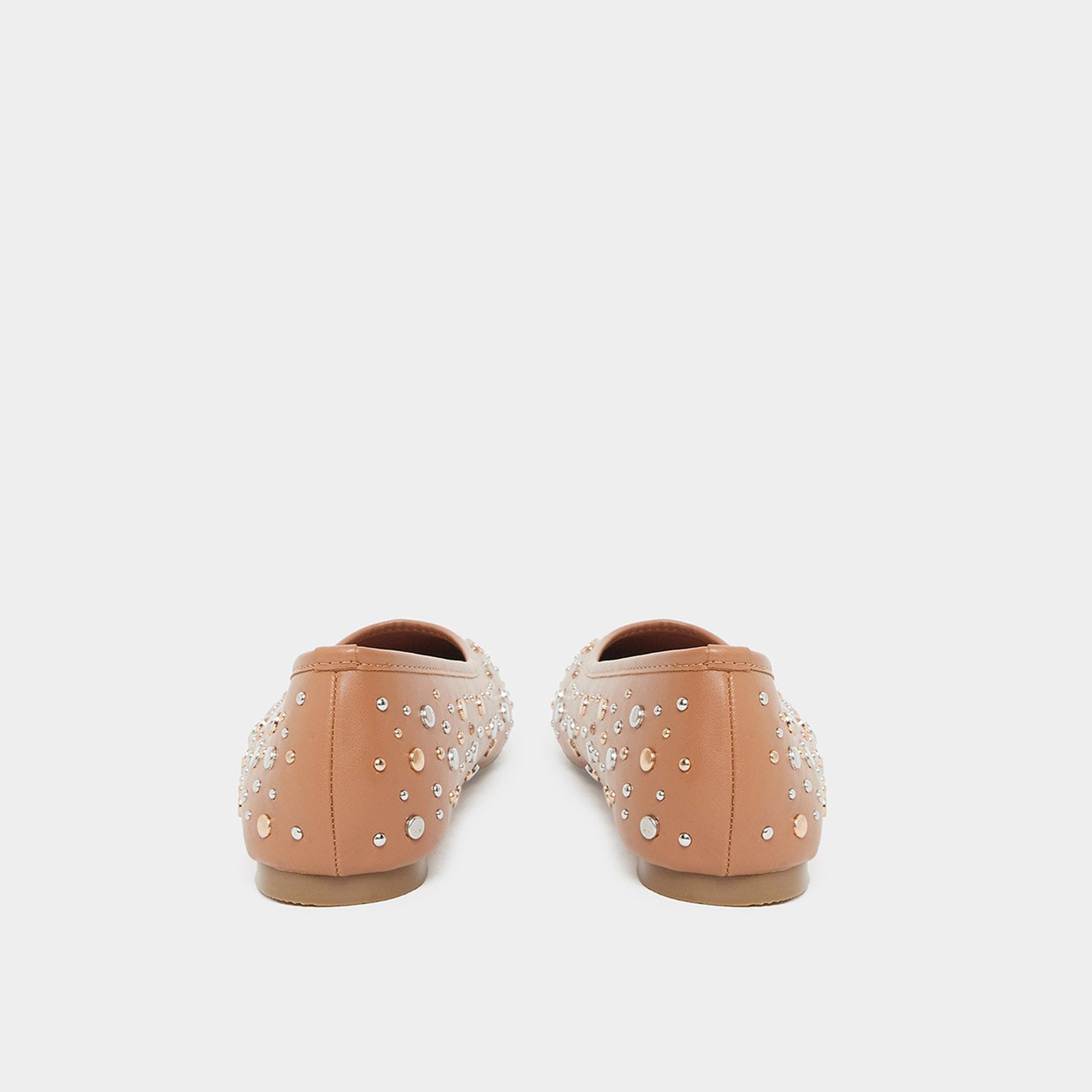 Styli Women Tan Studded Ballet Shoes-women-shoes-ballerinas-image-5