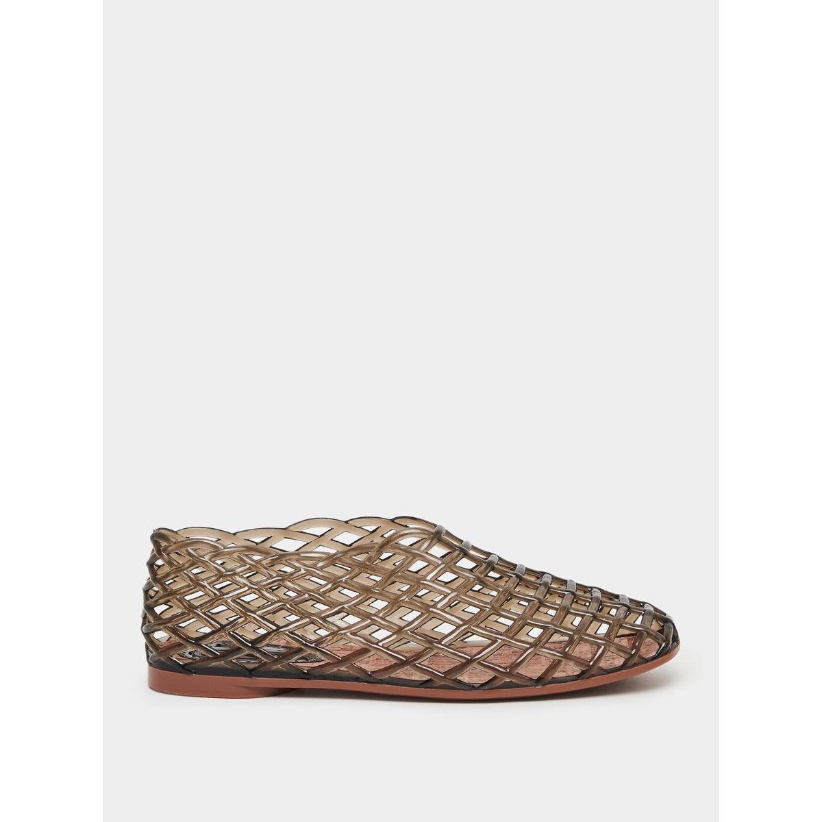 Styli Black Textured Jelly Ballet Flat Shoes-women-shoes-ballerinas-image-1
