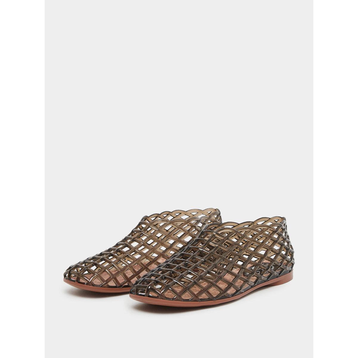 Styli Black Textured Jelly Ballet Flat Shoes-women-shoes-ballerinas-image-2