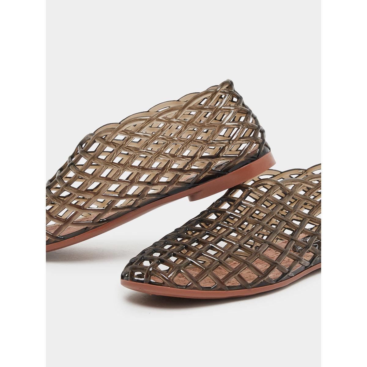 Styli Black Textured Jelly Ballet Flat Shoes-women-shoes-ballerinas-image-3