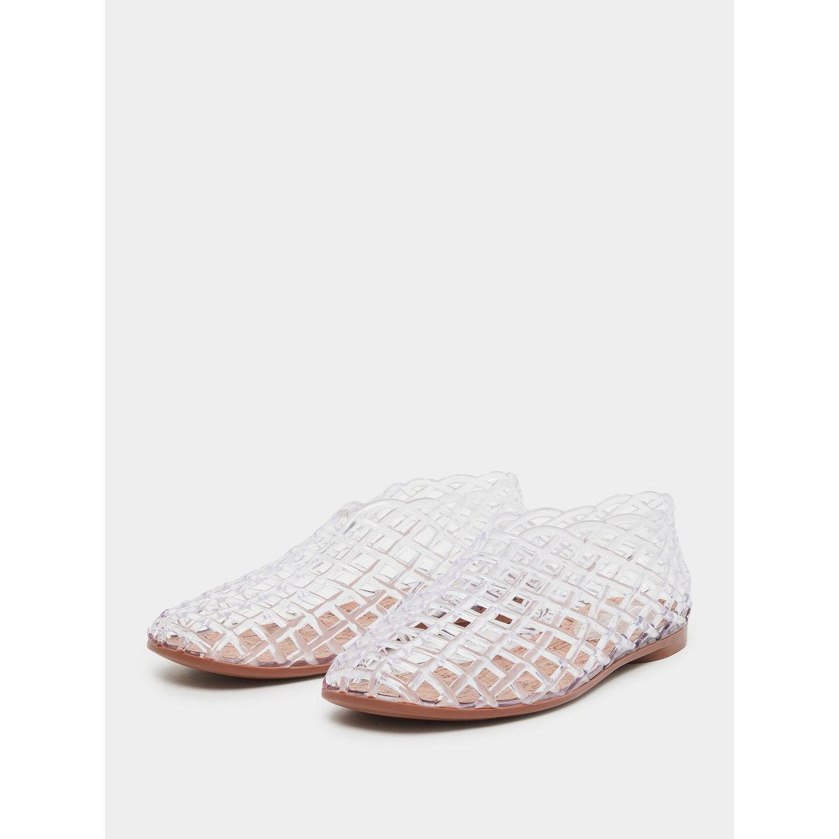 Styli White Textured Jelly Ballet Flat Shoes-women-shoes-ballerinas-image-2
